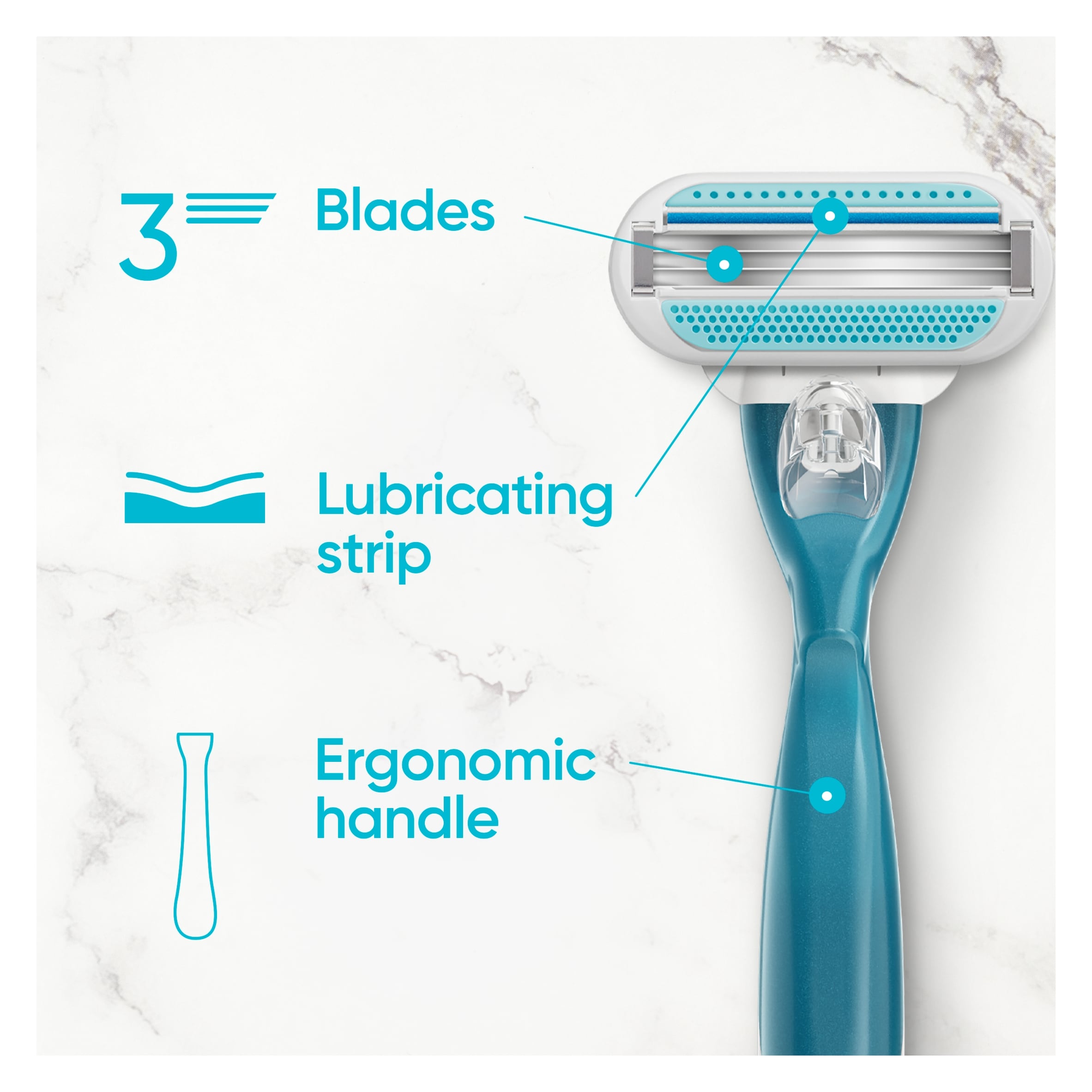 Gillette Venus Smooth Women's Razor Blade Refills 4 Pack thumbnail 3