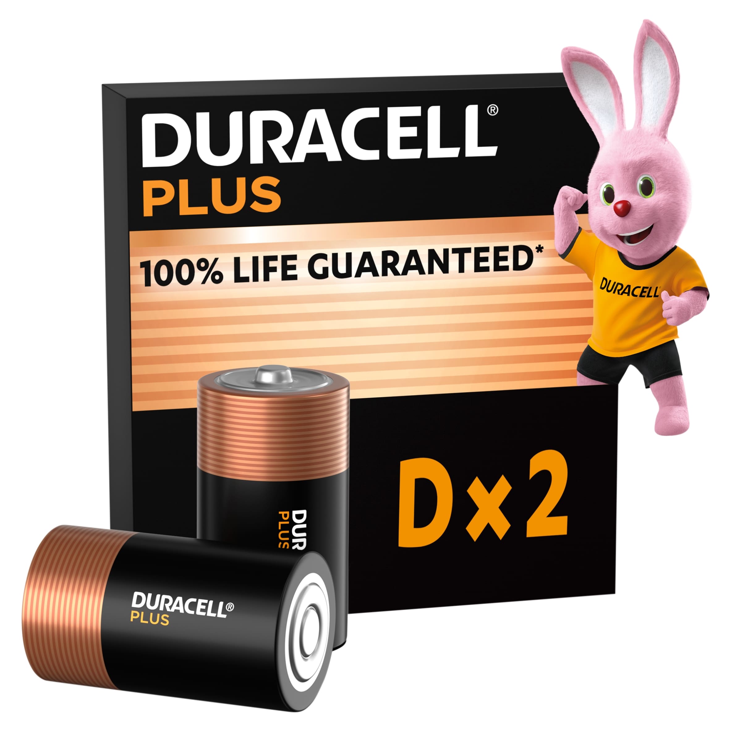Duracell Plus D Batteries 2 Pack
