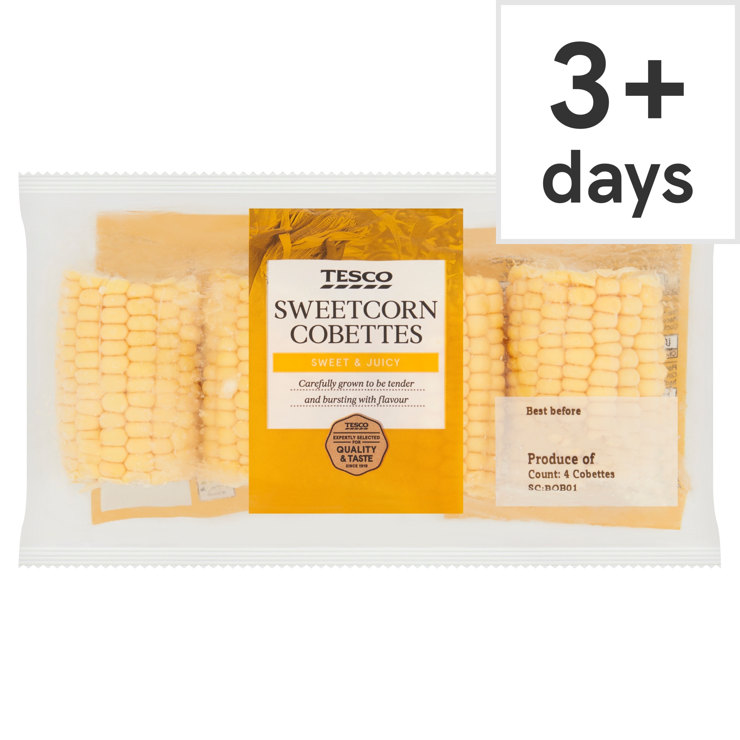 Tesco Sweetcorn Cobettes 4 Pack