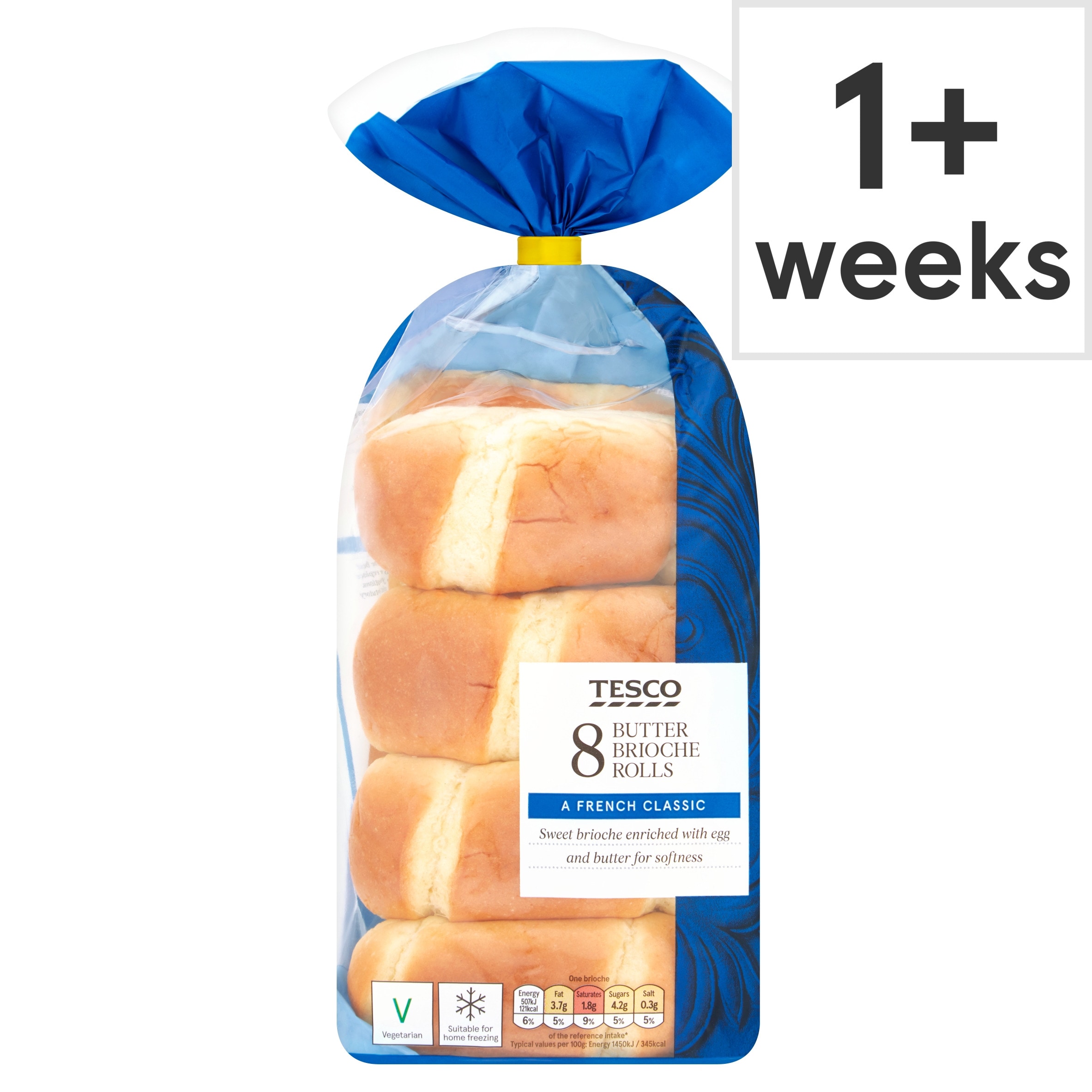 Tesco Butter Brioche Rolls 8 Pack