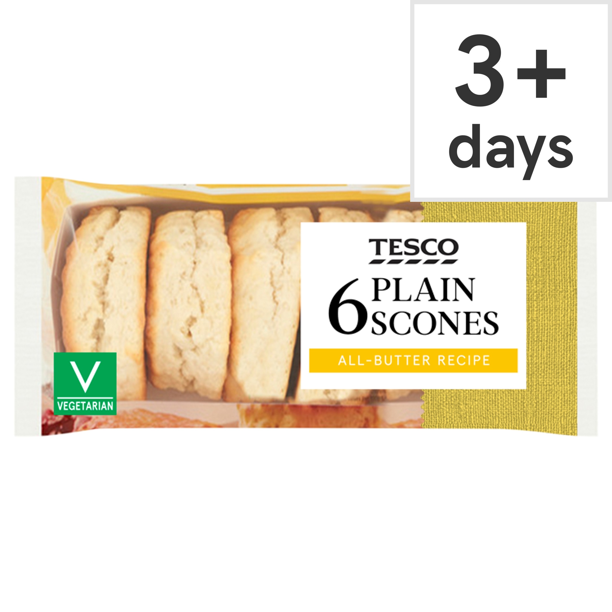 Tesco All Butter Plain Scones 6 Pack