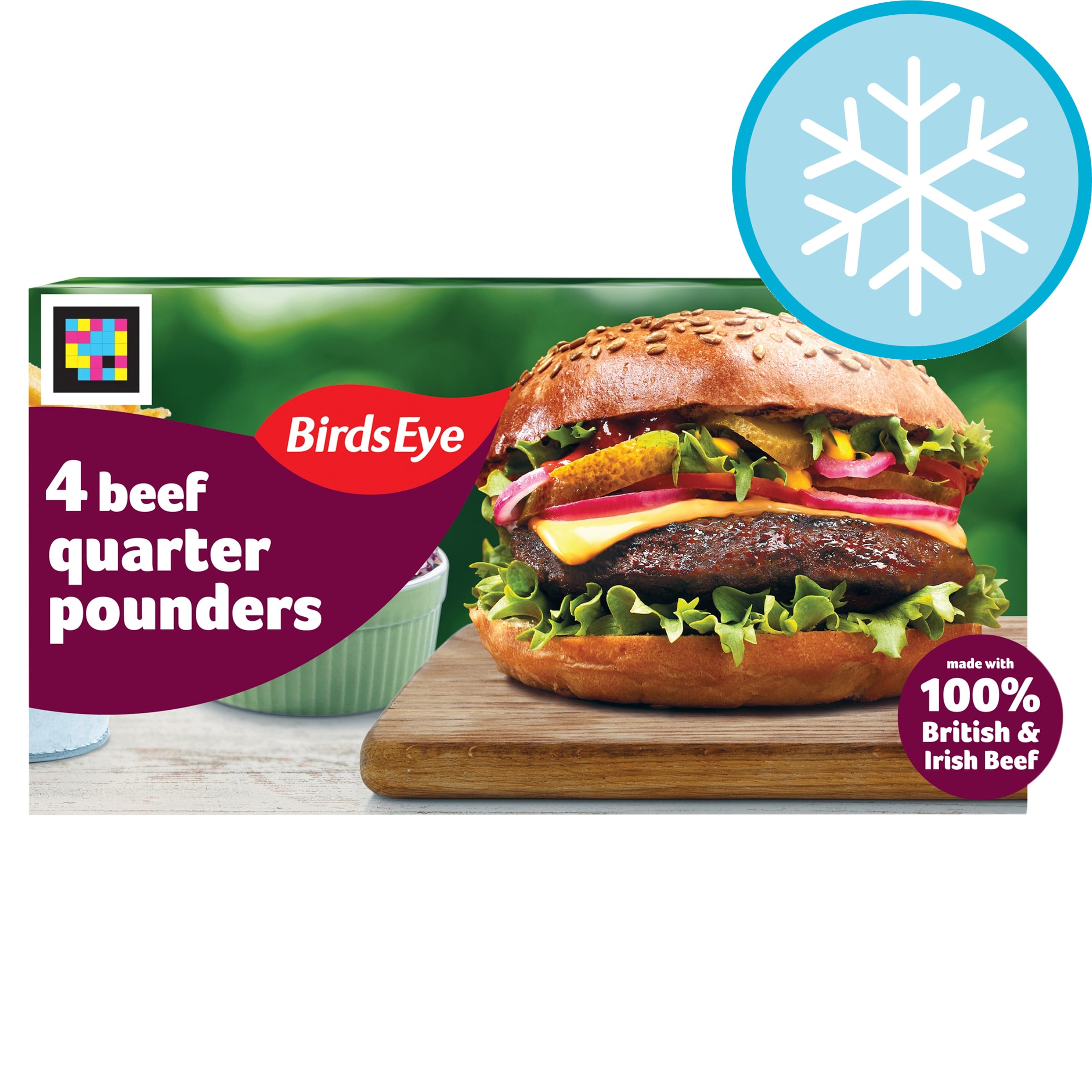 Birds Eye Classic 4 Beef Quarter Pounders with Onion