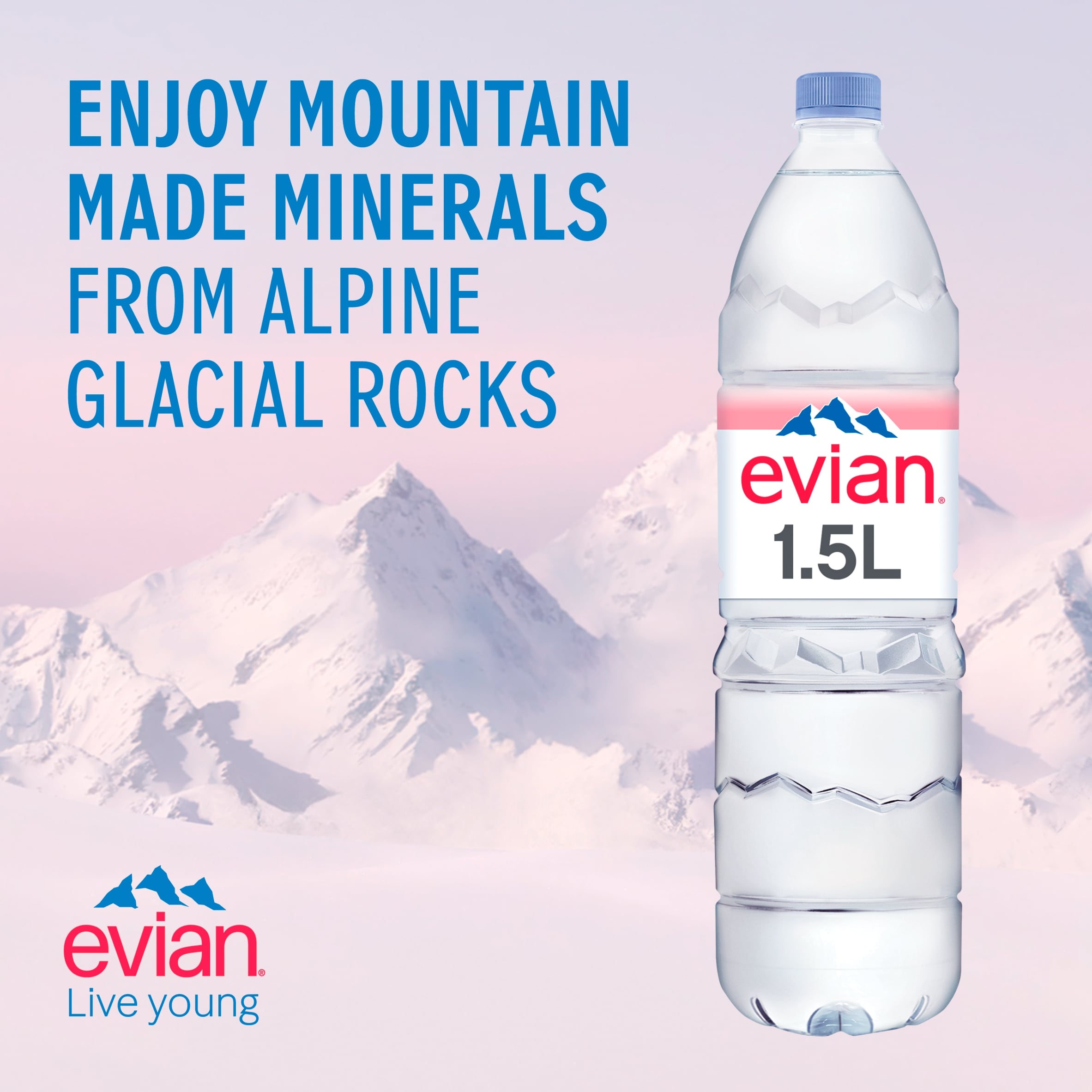 Evian Natural Bottled Mineral Still Water 1.5L thumbnail 2