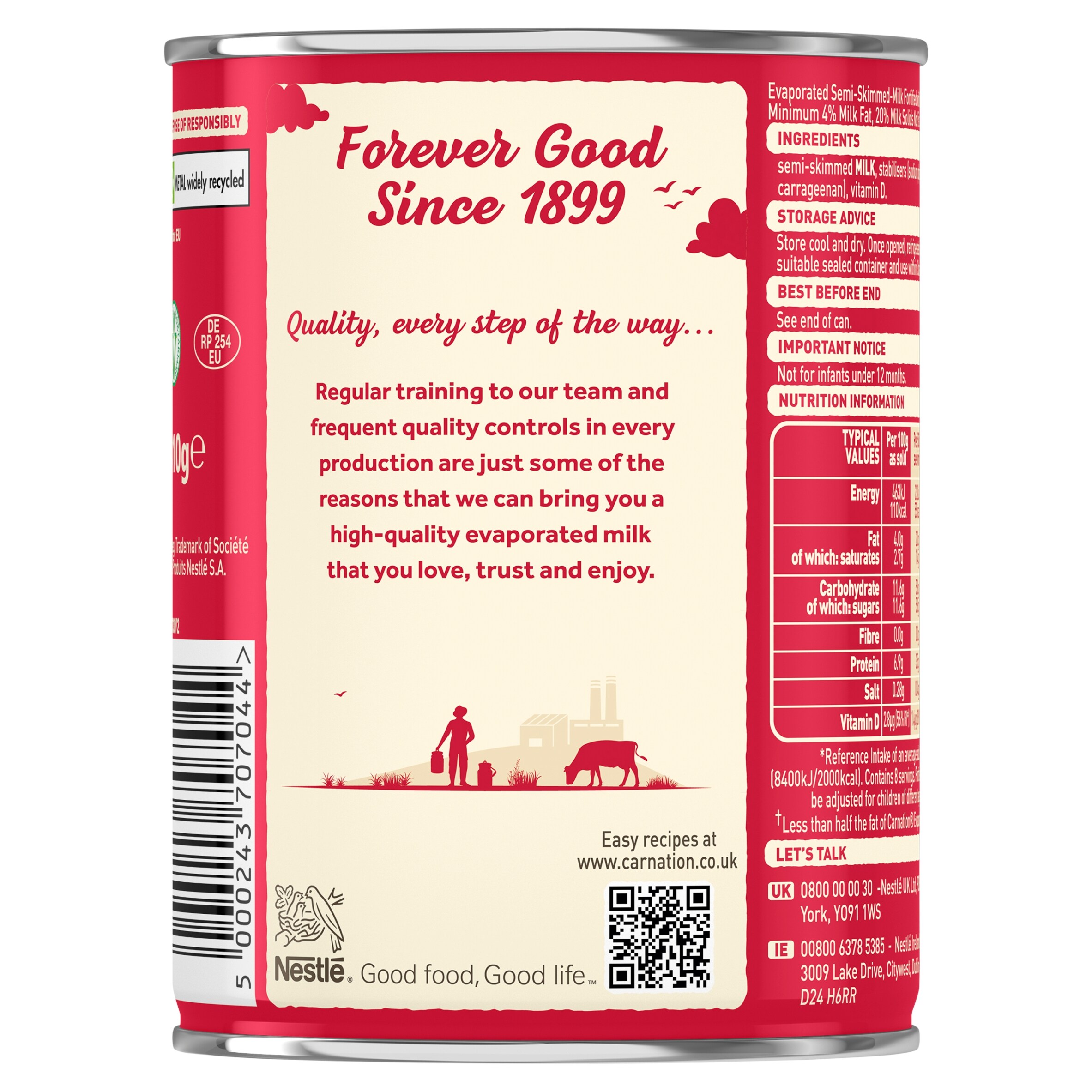 Carnation Light Evaporated Milk Tin 410g thumbnail 5