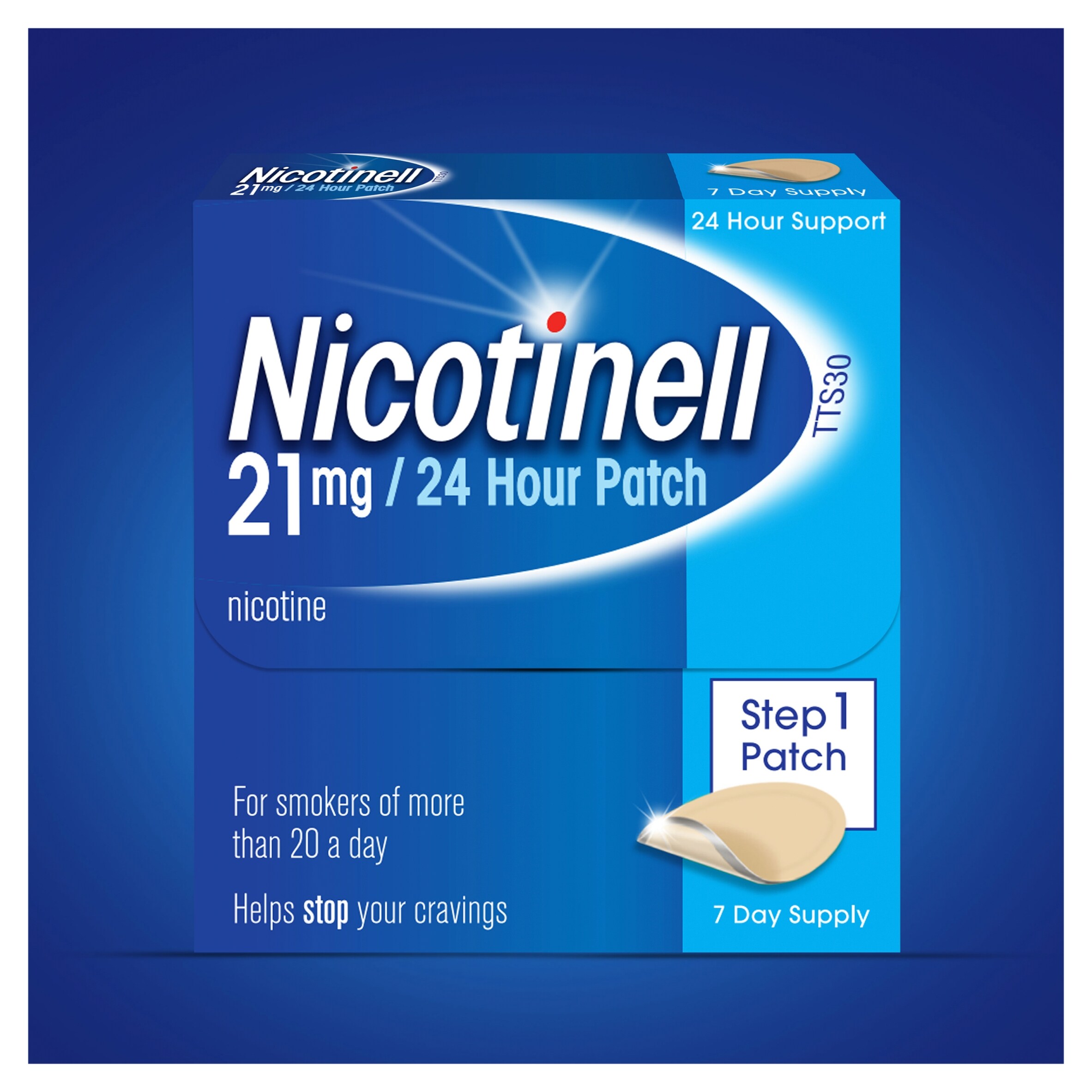 Nicotinell Nicotine Patch Stop Smoking 24hr Craving Relief 21mg Step 1