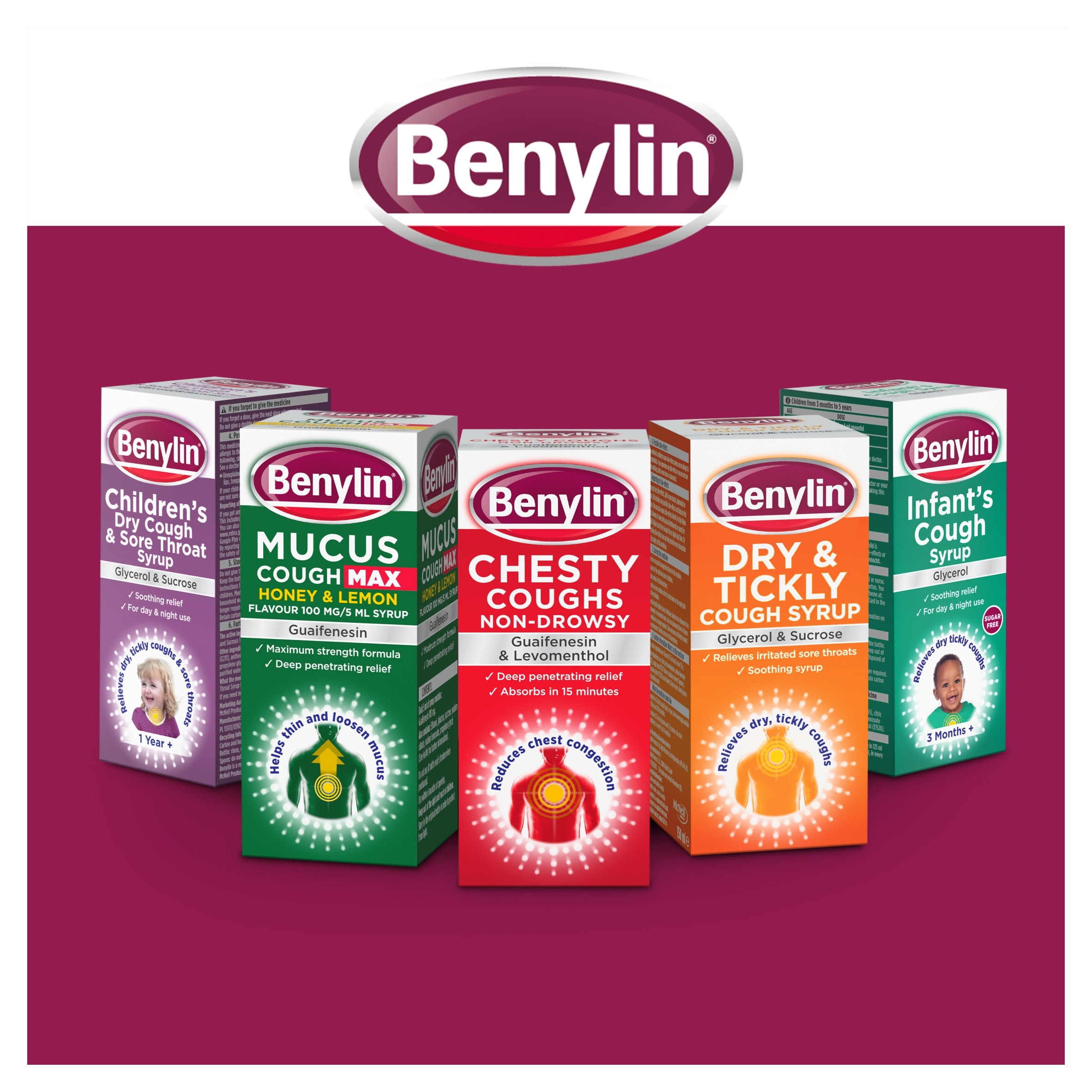Benylin Chesty Coughs Oral Solution - Guaifenesin & Levomenthol 300ml thumbnail 5