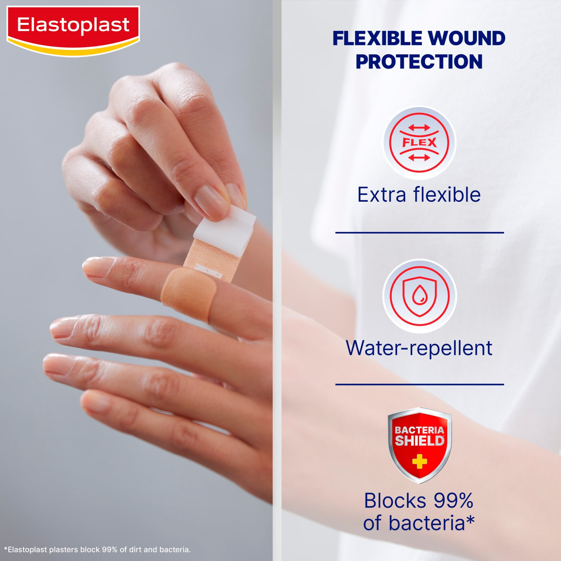 Elastoplast Extra Flexible Breathable Fabric Plasters 40s thumbnail 2