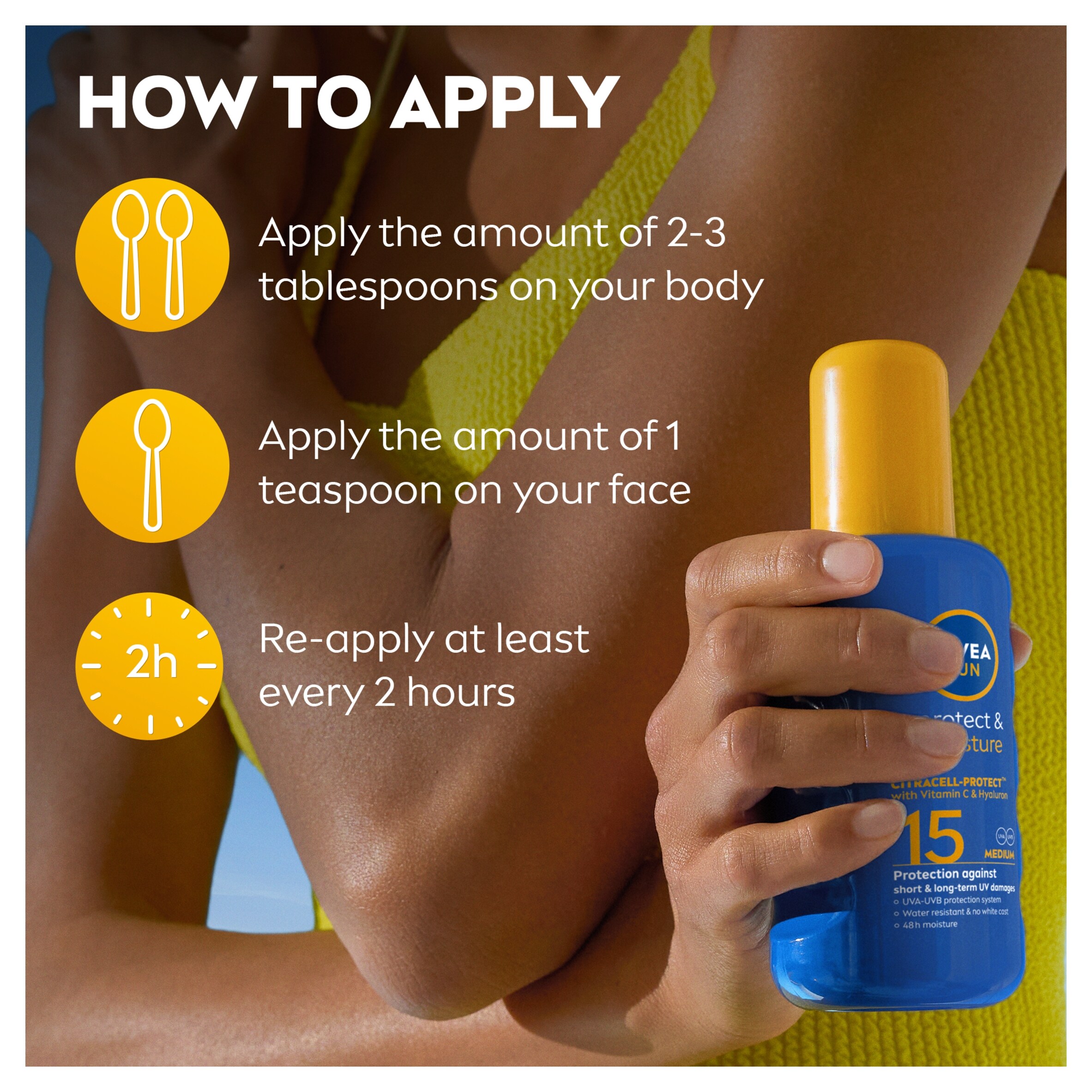 NIVEA SUN Protect & Moisture Sun Cream Spray SPF15 200ml thumbnail 4
