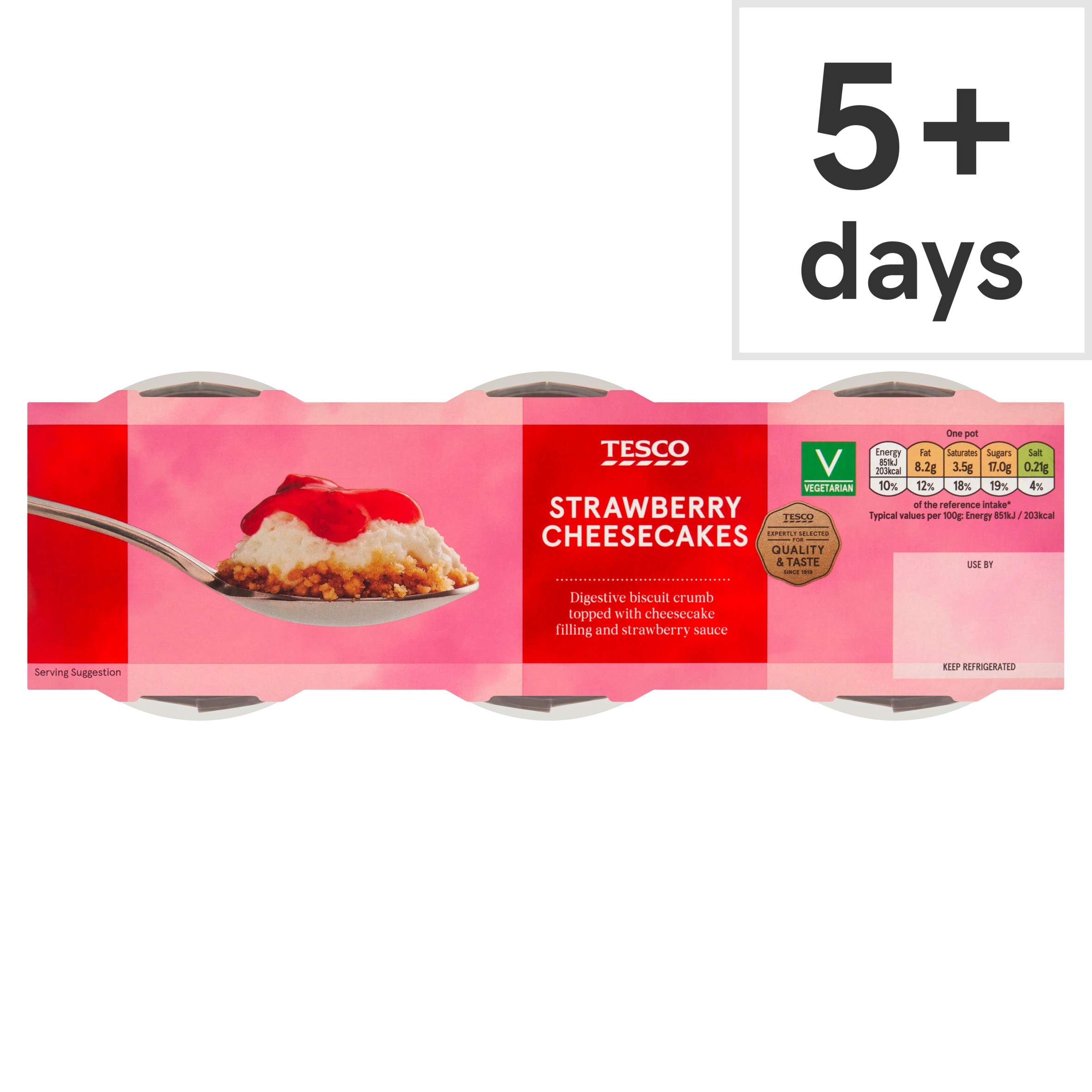 Tesco Strawberry Cheesecake 3 X 100G
