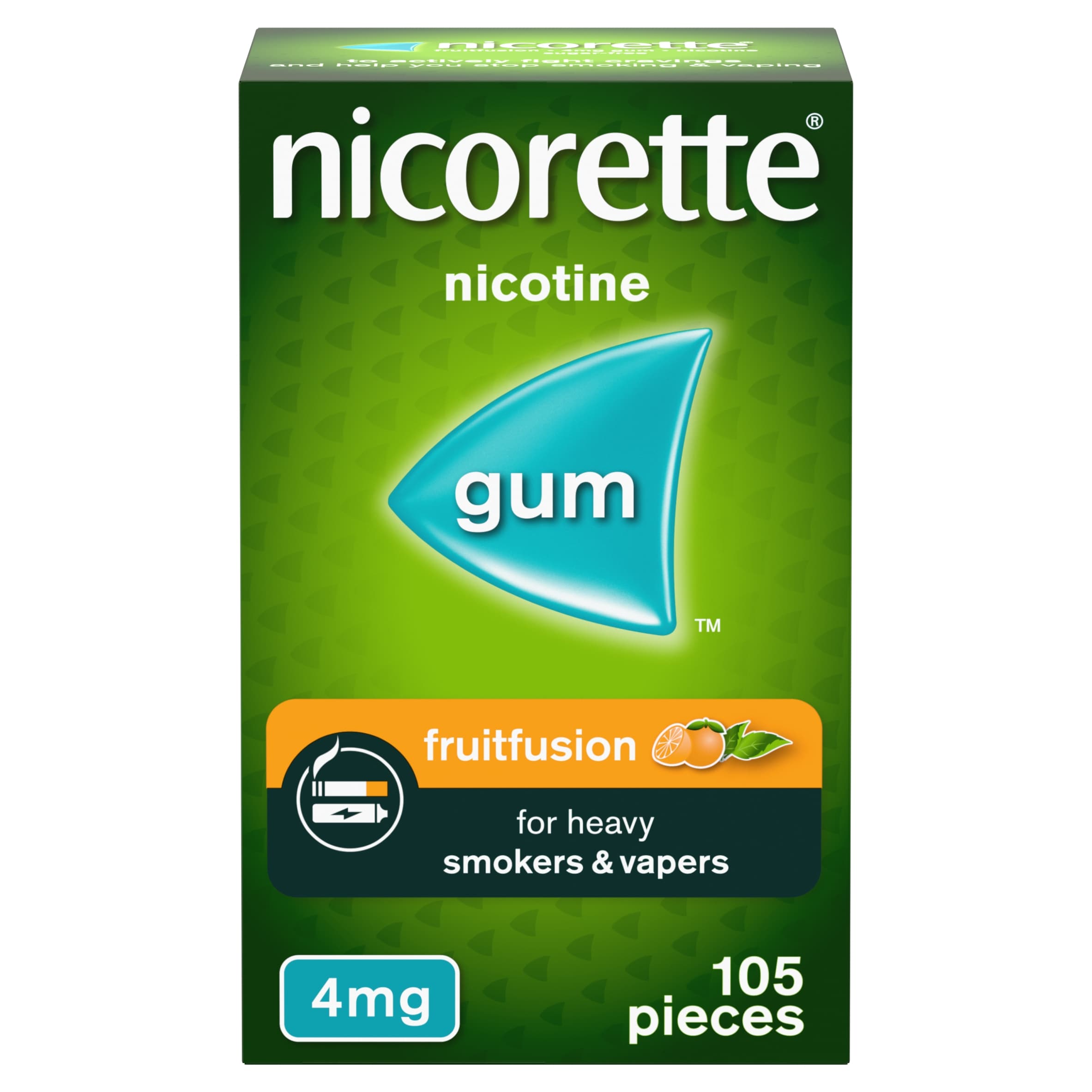 Nicorette Stop Smoking Aid 4mg Nicotine Gum - Fruitfusion 105s