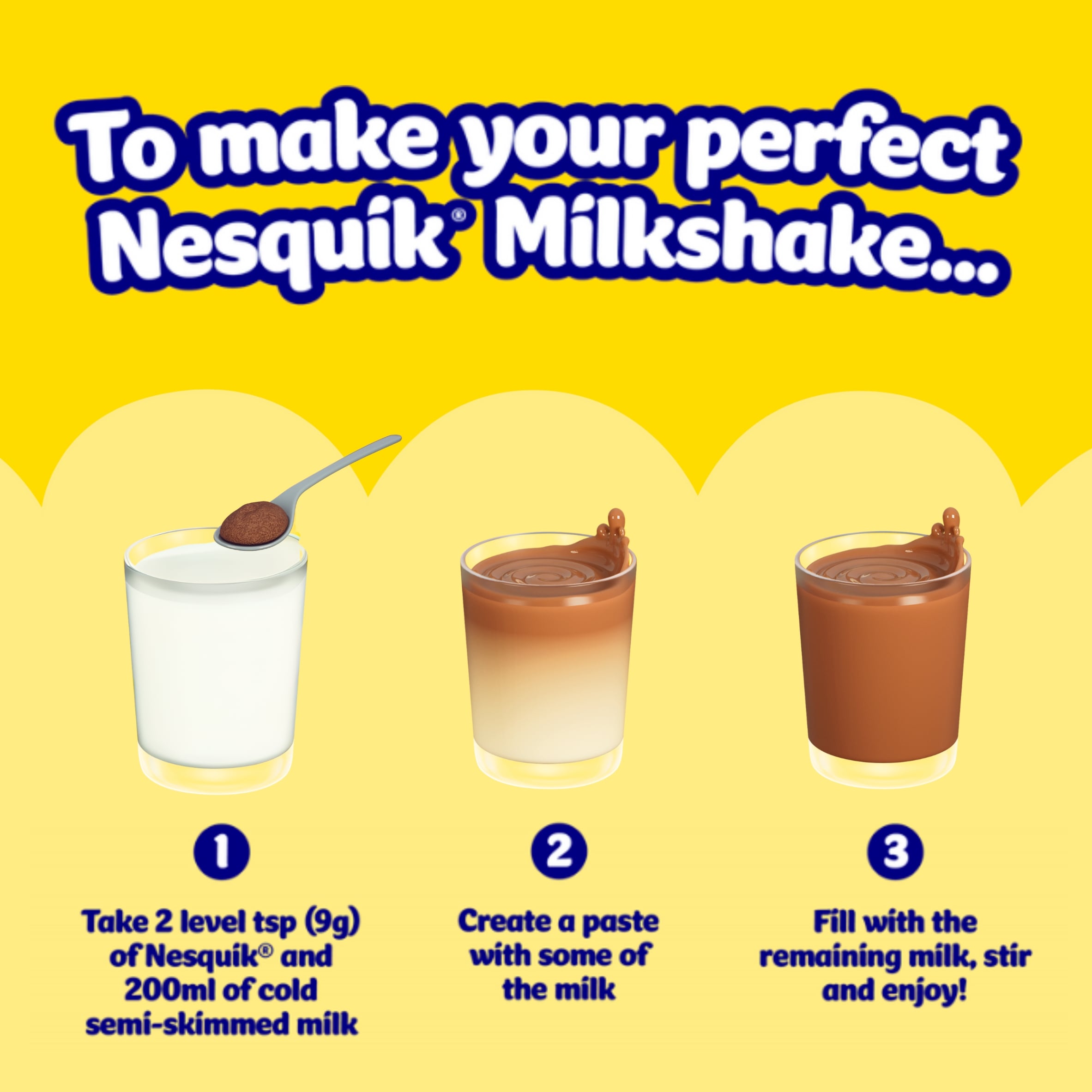 Nesquik Chocolate Flavoured Milkshake Powder 500g Tub thumbnail 2