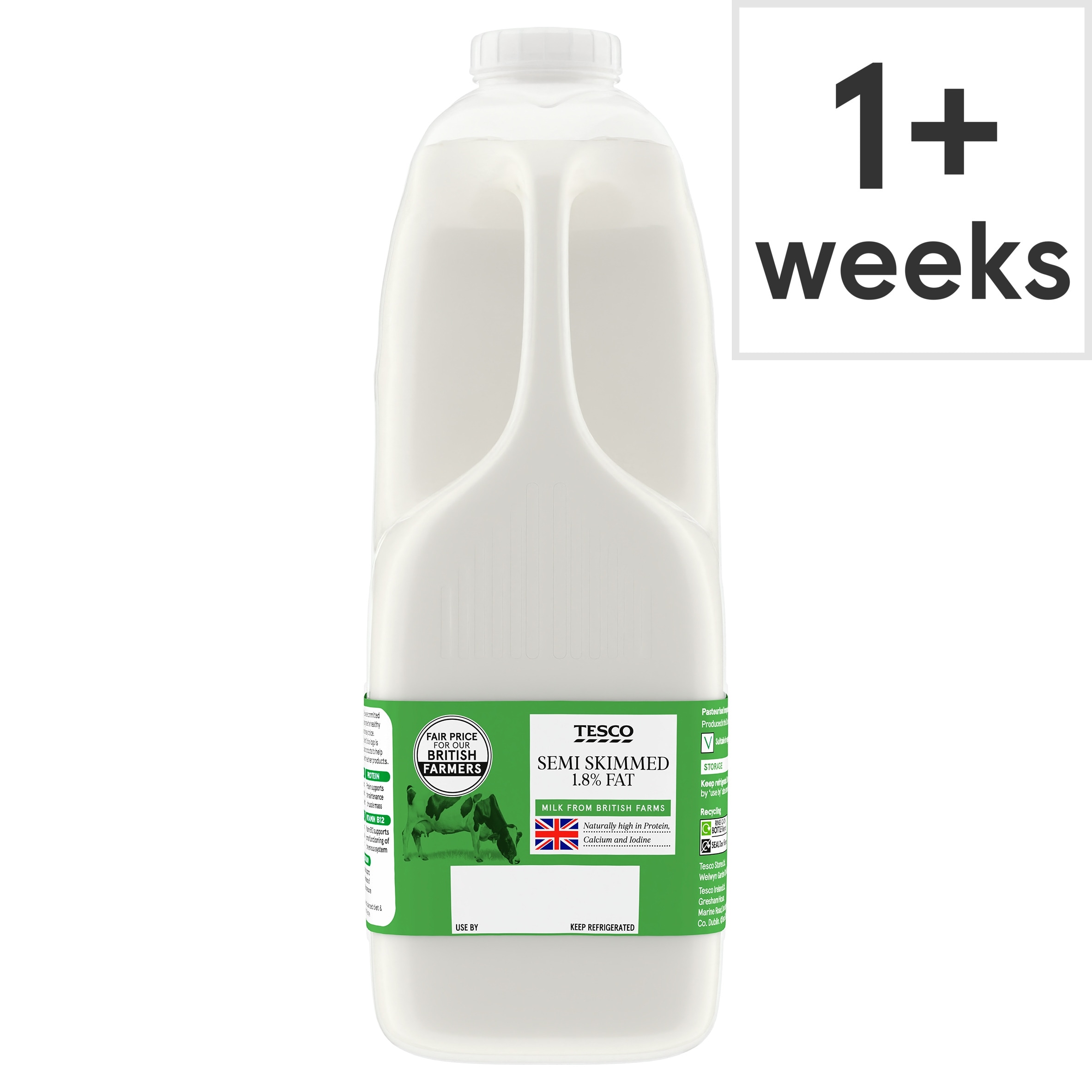 Tesco British Semi Skimmed Milk 2.272L, 4 Pints