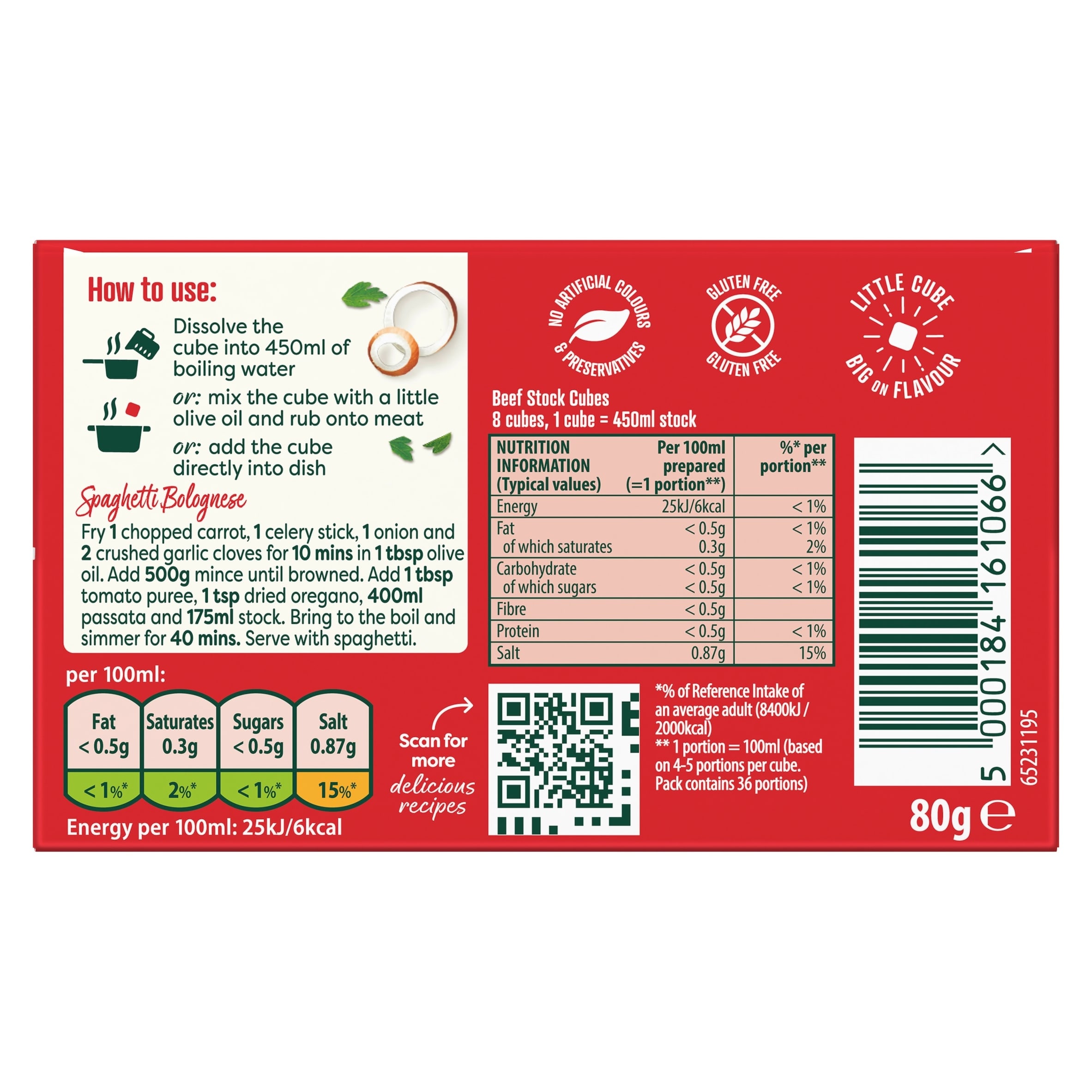 Knorr Beef Stock Cubes 8x10g thumbnail 2