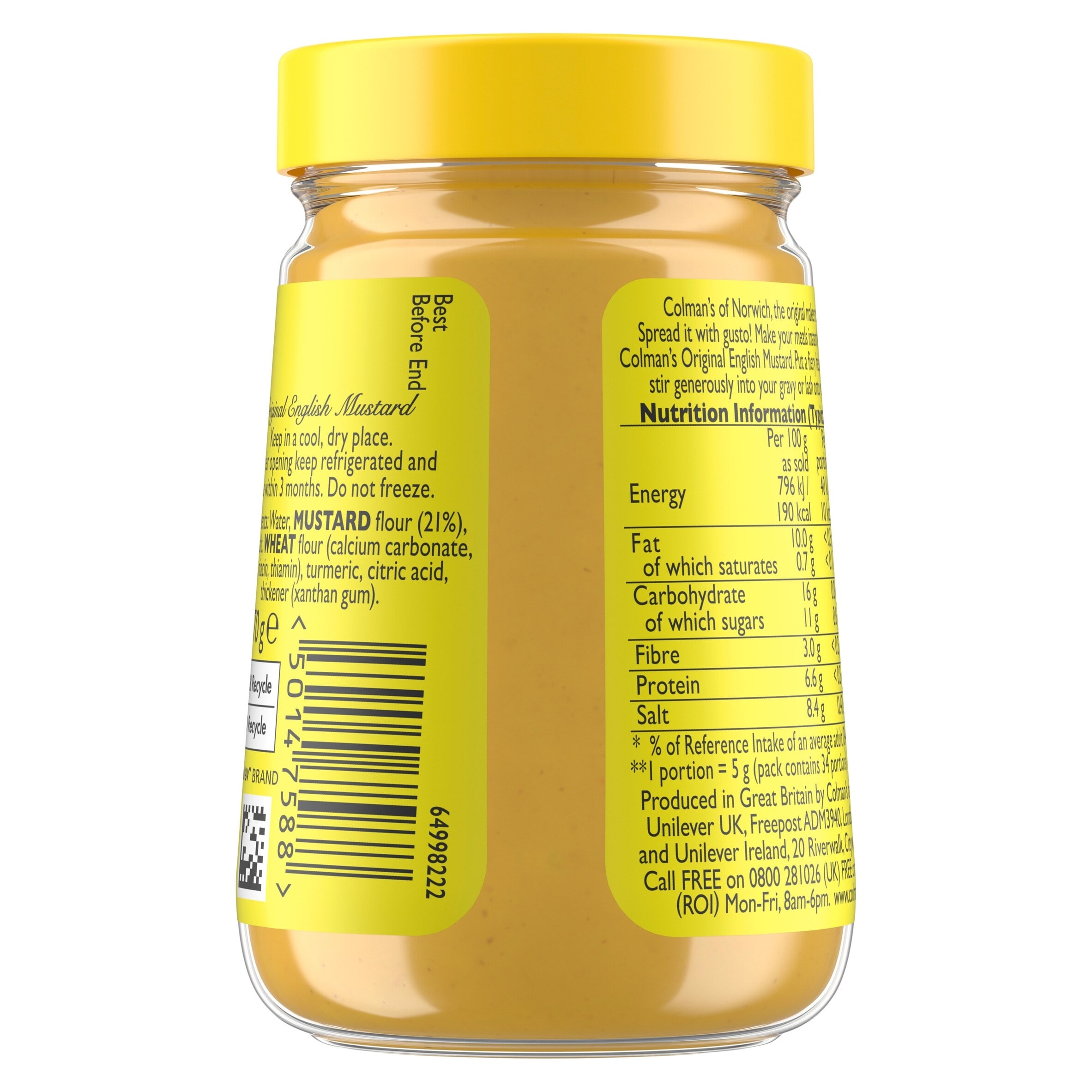 Colman's Original English Mustard Jar 170G thumbnail 2