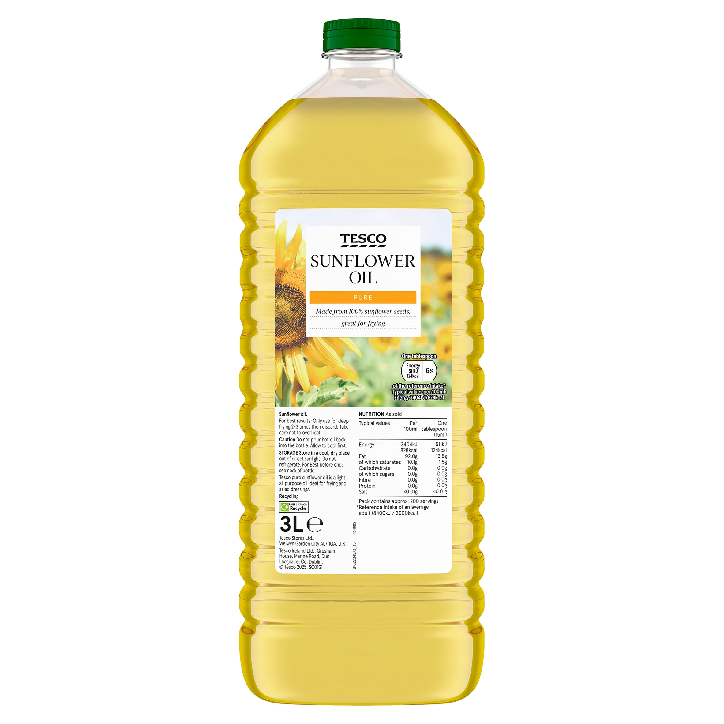 Tesco Pure Sunflower Oil 3L
