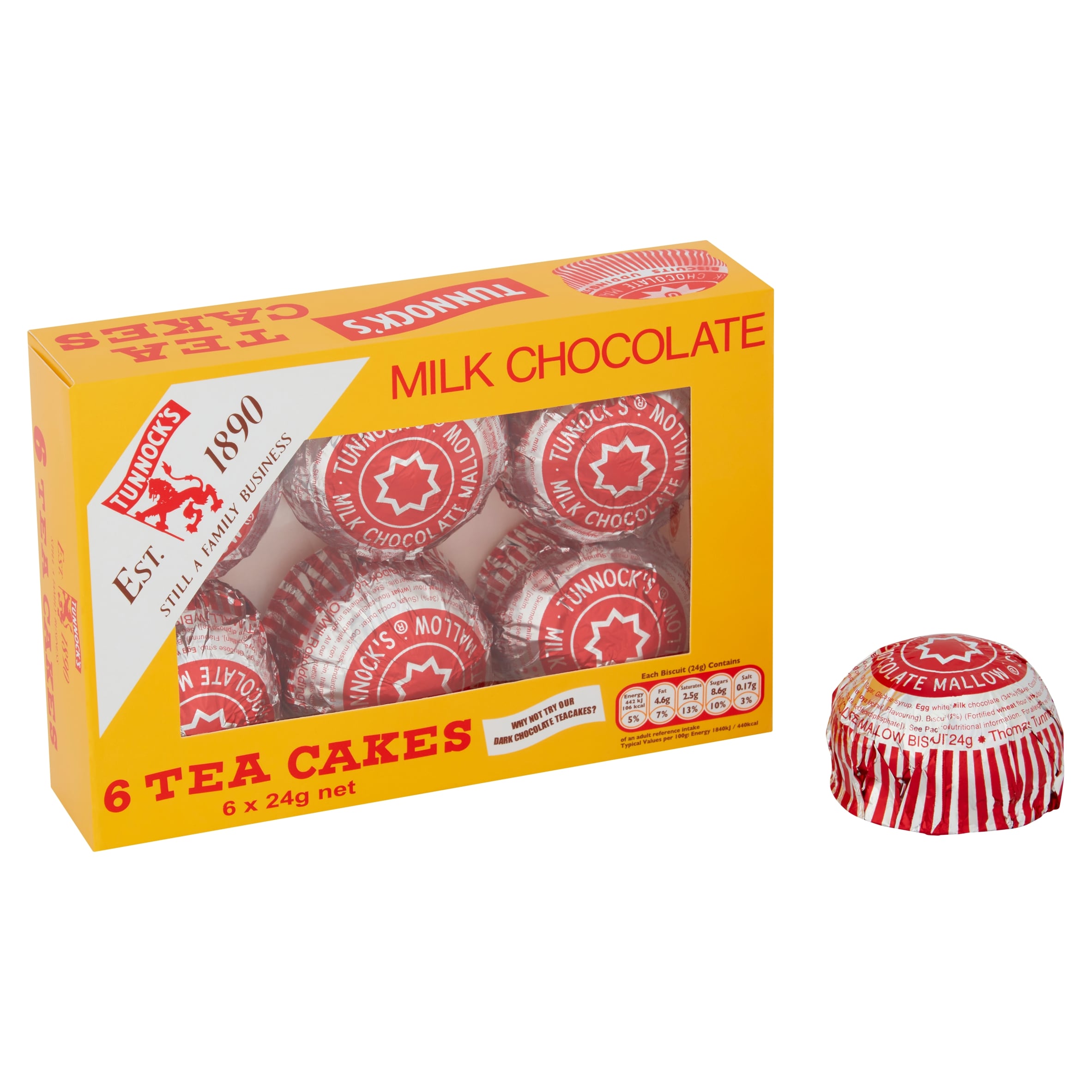 Tunnock's Milk Chocolate Tea Cakes 6 x 24g thumbnail 2