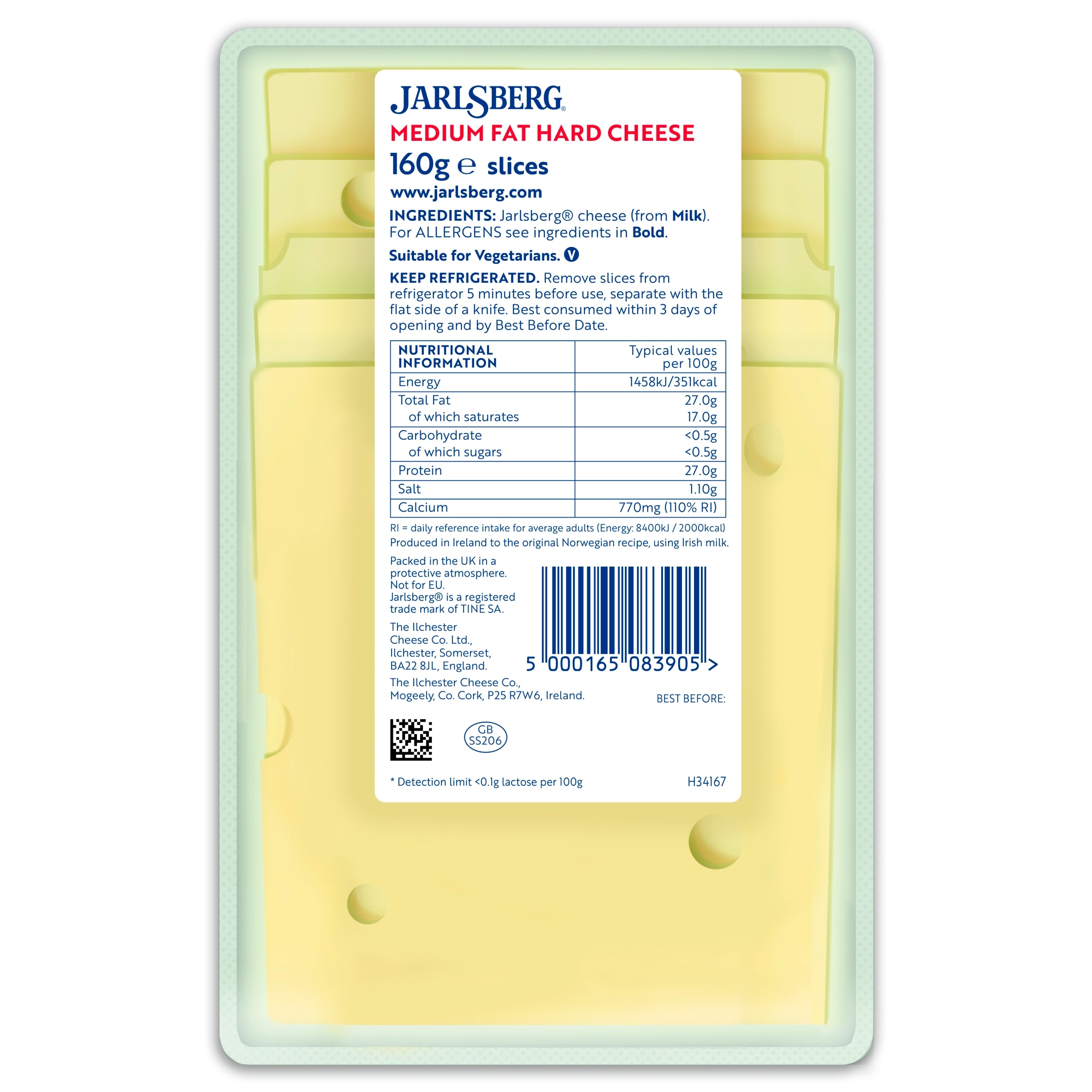 Jarlsberg Original Cheese Slices 160g thumbnail 3