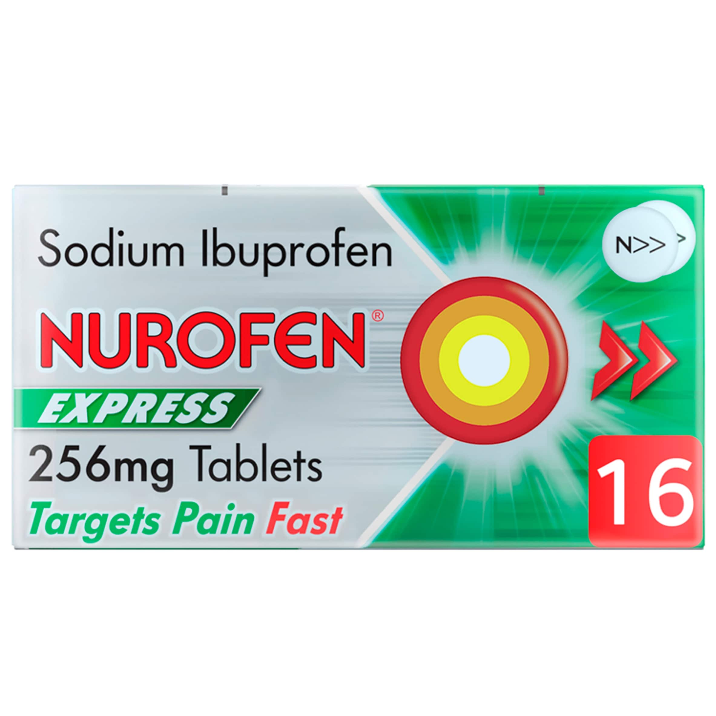 Nurofen Express Pain Relief 256mg Tablets - Sodium Ibuprofen 16s
