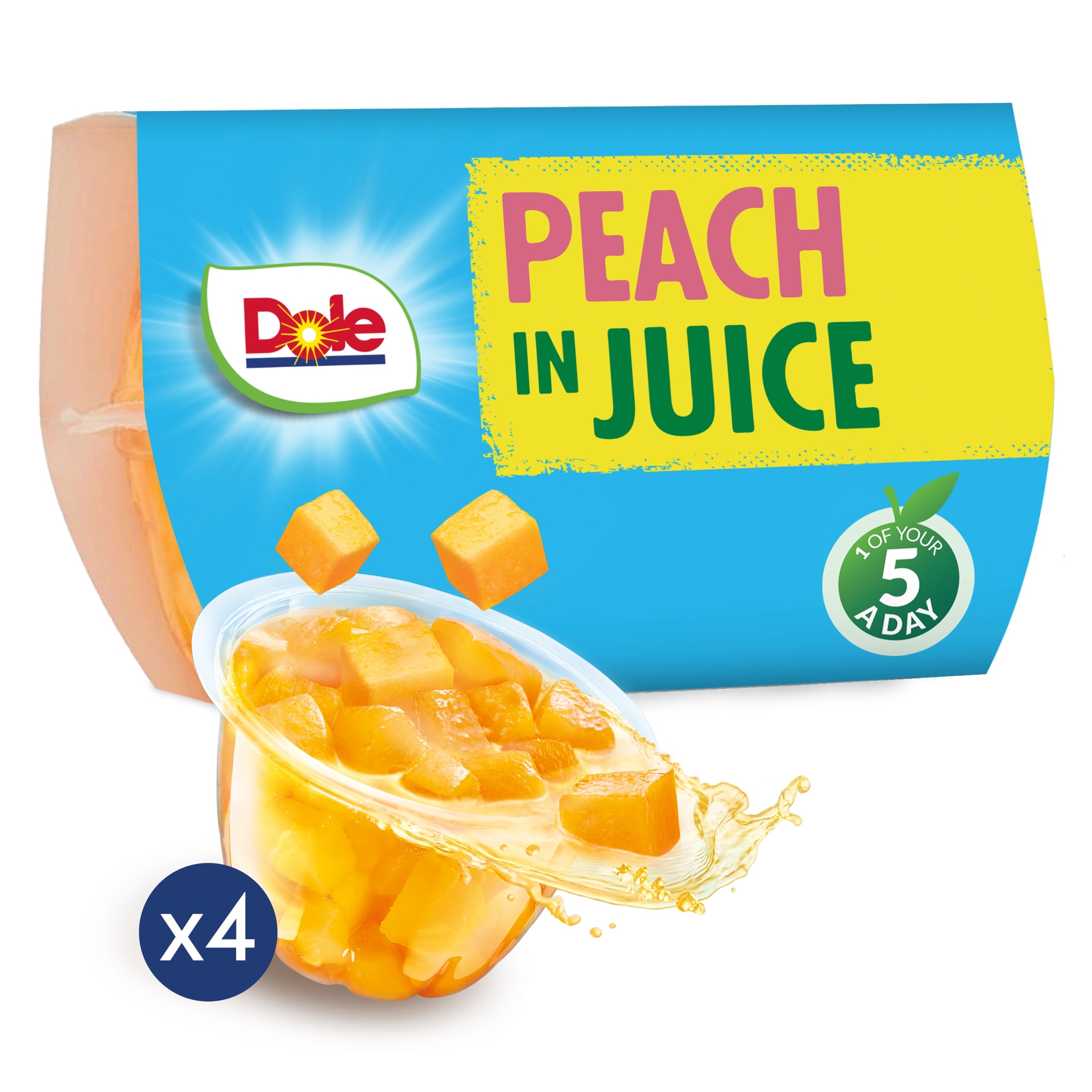 Dole Peaches In Juice Fruit Pots Multipack