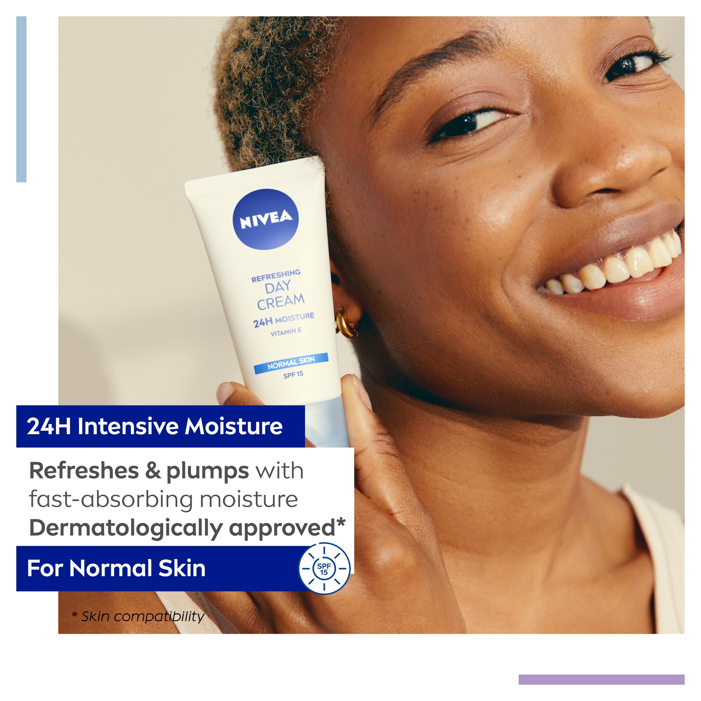 NIVEA Refreshing Day Cream Moisturiser SPF15 Normal Skin 50ml thumbnail 2