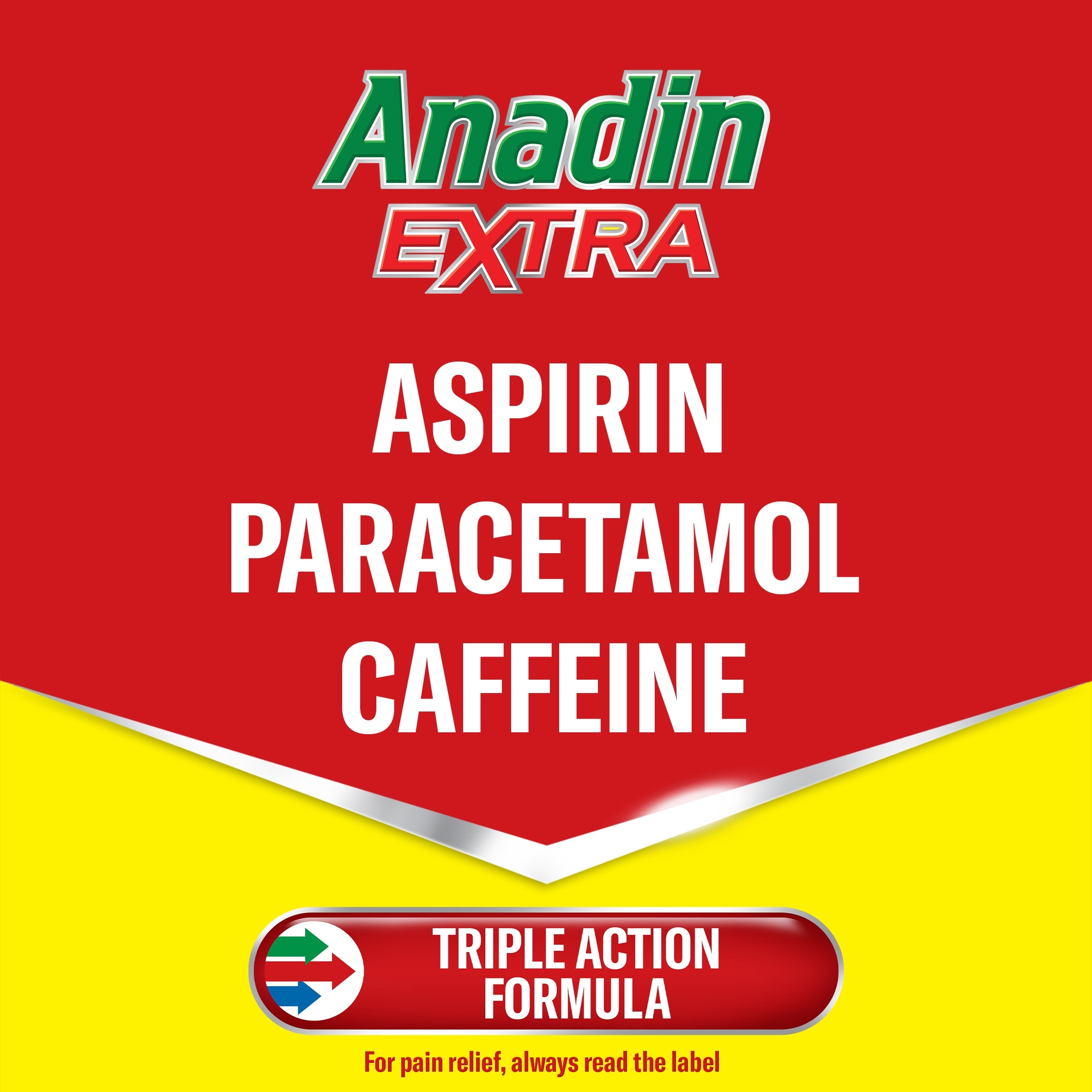 Anadin Extra Pain Relief Caplets - Aspirin, Paracetamol, Caffeine 16s thumbnail 2