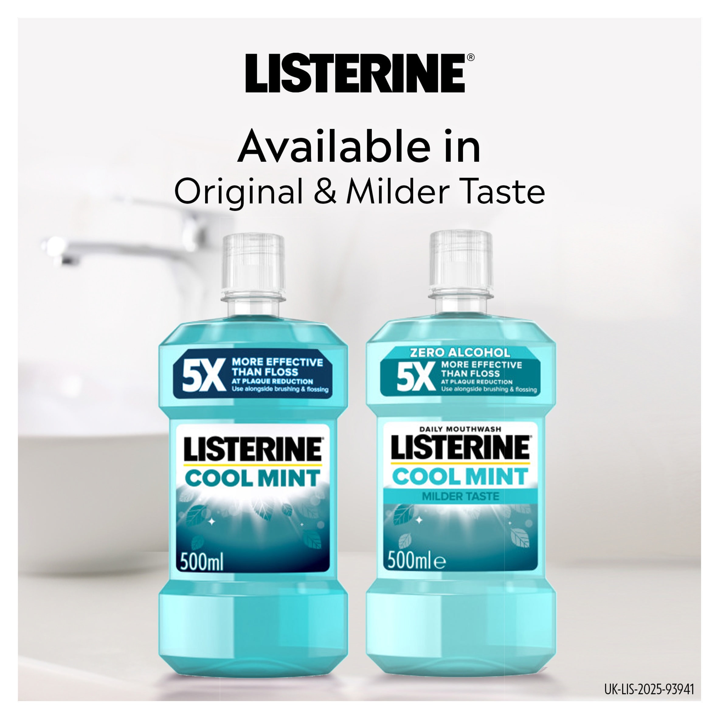 Listerine Cool Mint Mouthwash 500ml thumbnail 2