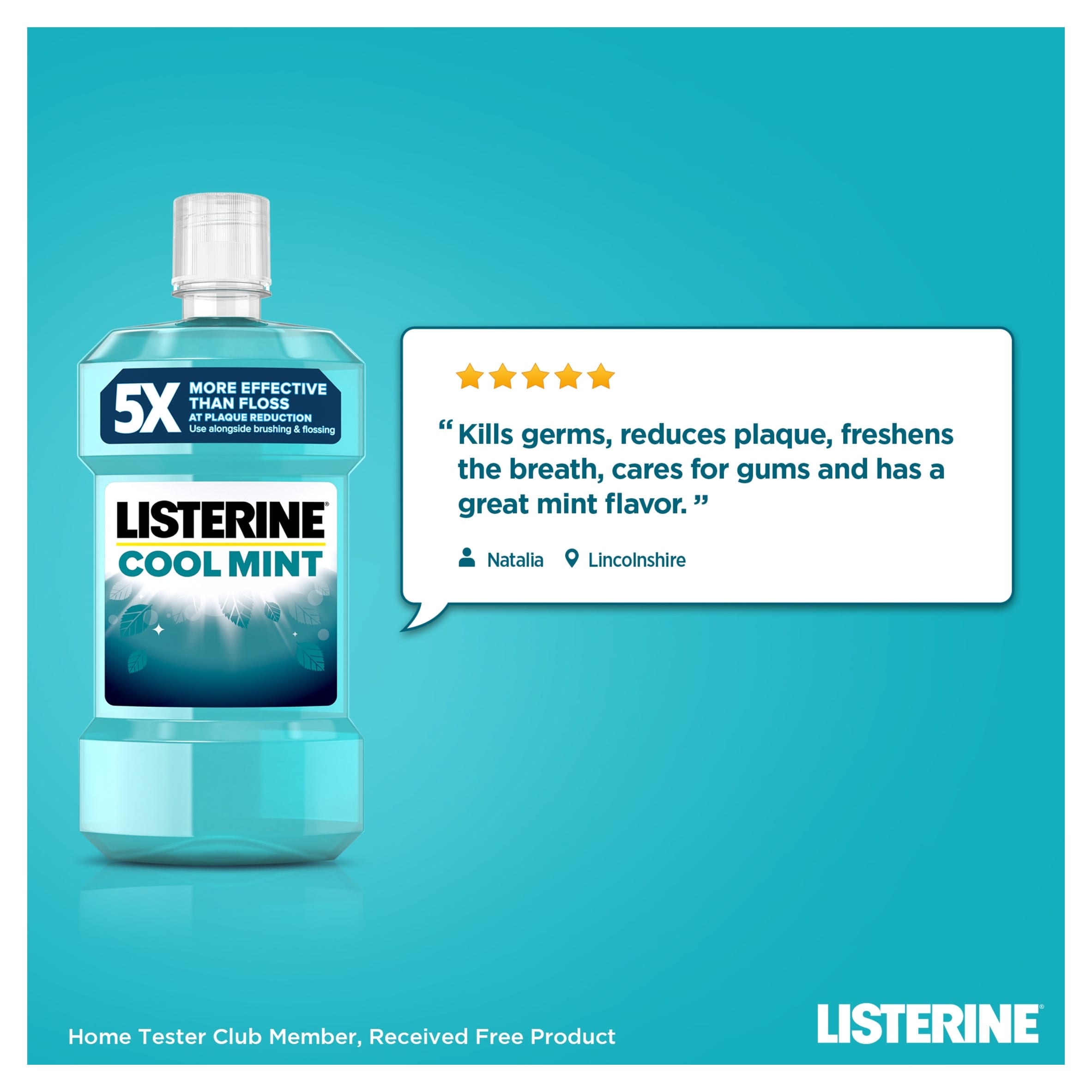 Listerine Cool Mint Mouthwash 500ml thumbnail 4