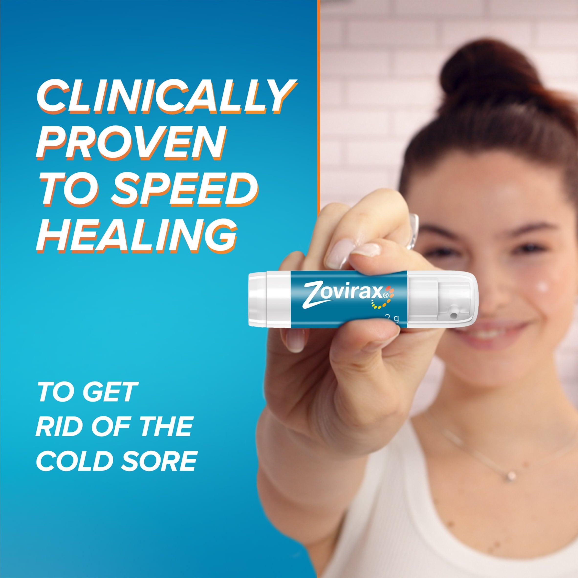 Zovirax Cold Sore Treatment Cream Aciclovir Pump 2g thumbnail 3