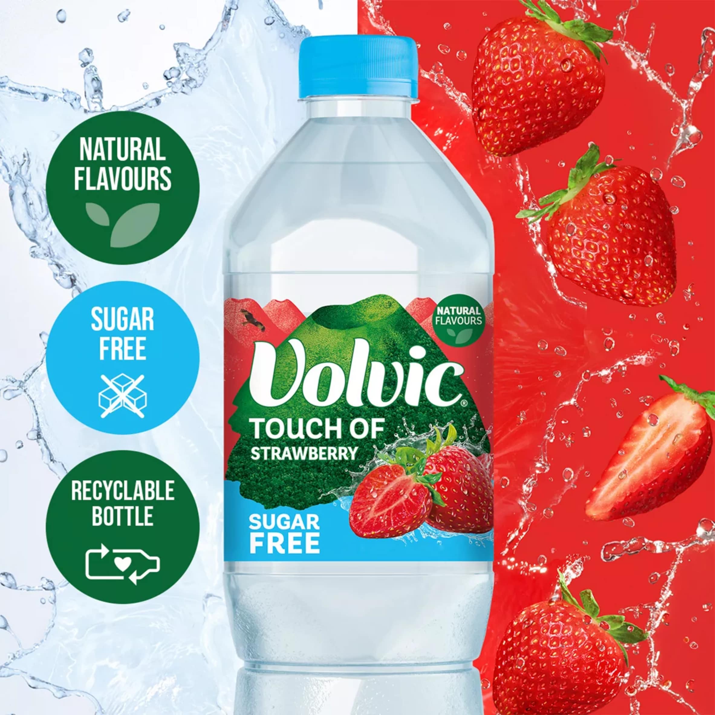 Volvic Touch of Fruit Strawberry Sugar Free Still Flavoured Water 1.5L thumbnail 2