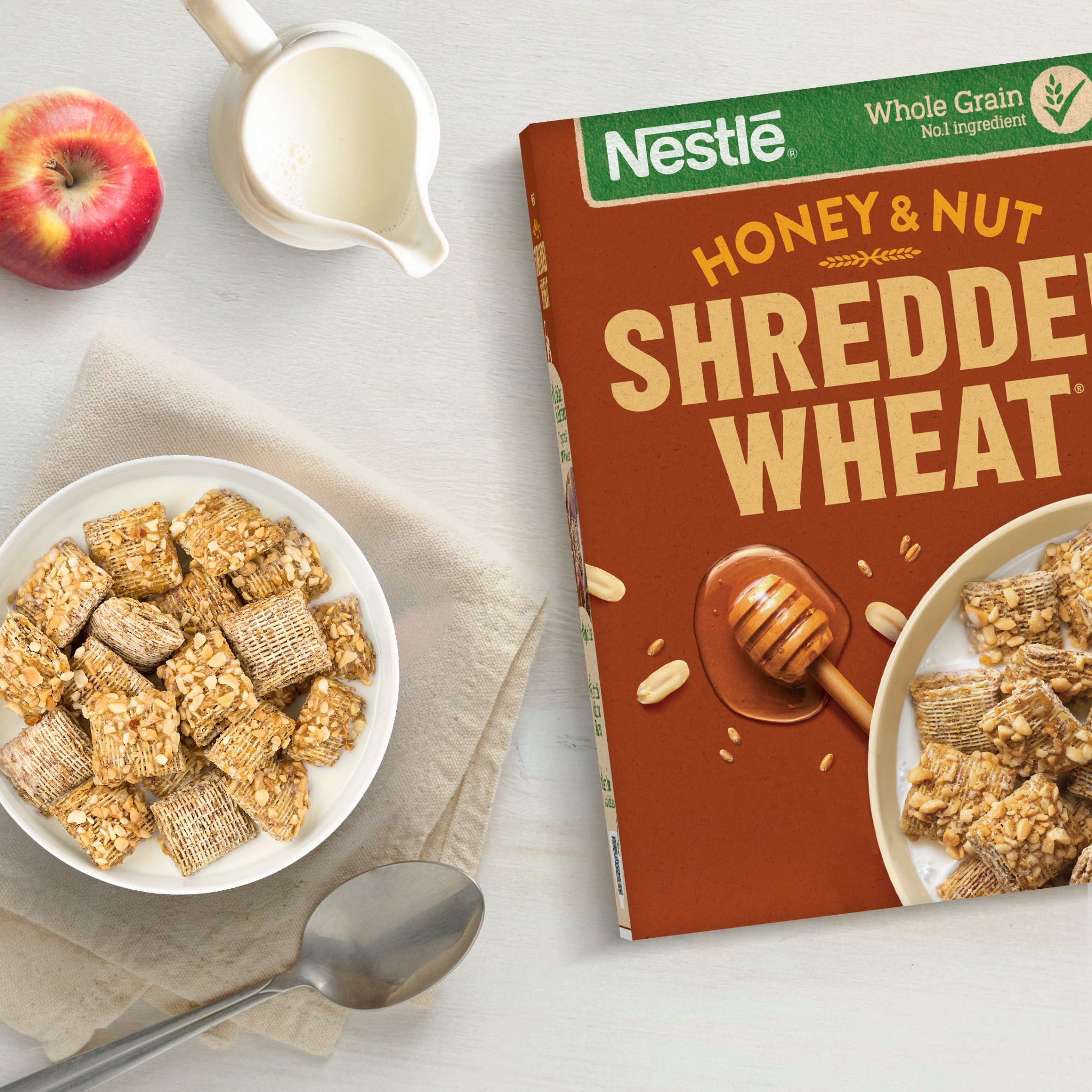 Nestlé Shredded Wheat Bitesize Honey & Nut Breakfast Cereal 500g thumbnail 2