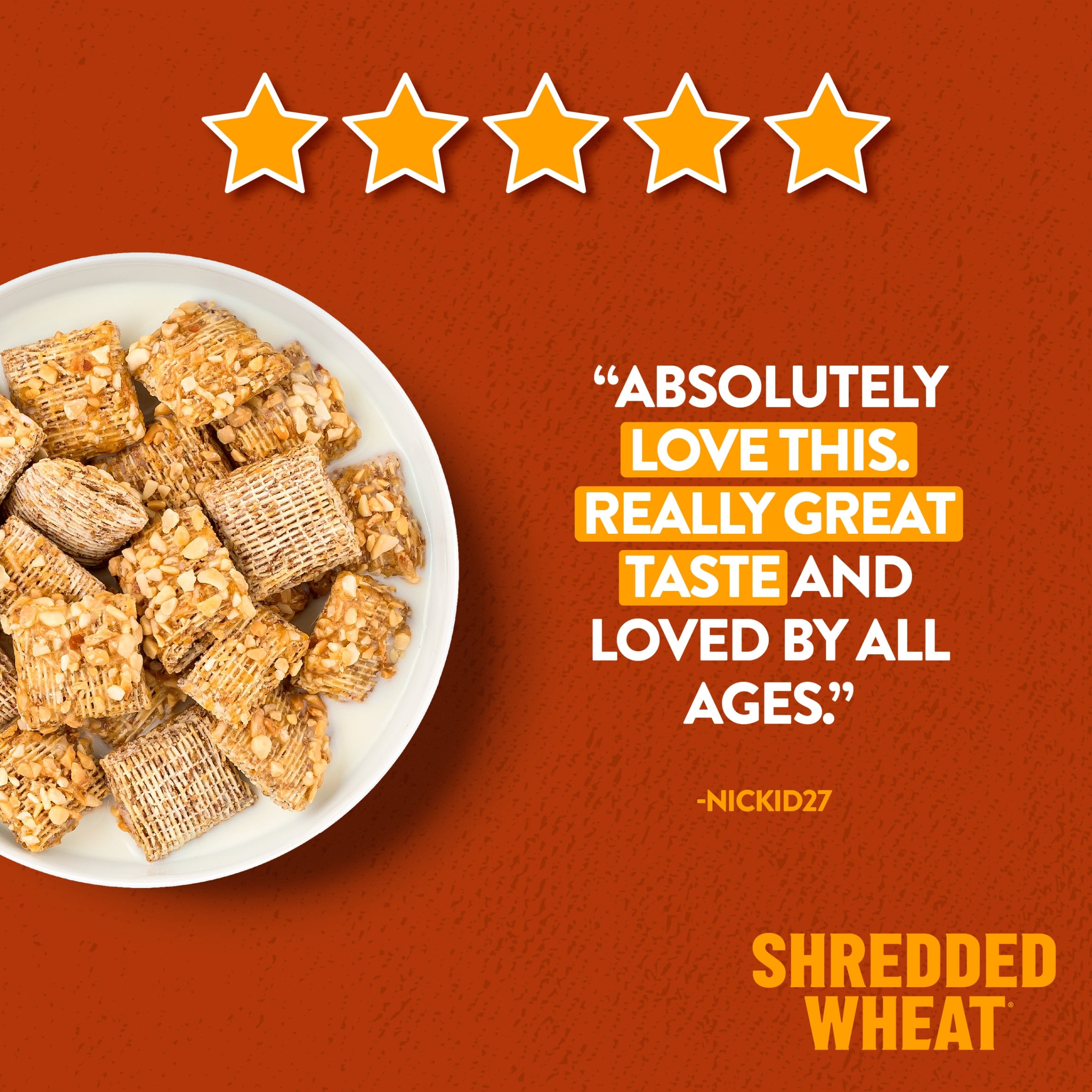 Nestlé Shredded Wheat Bitesize Honey & Nut Breakfast Cereal 500g thumbnail 4