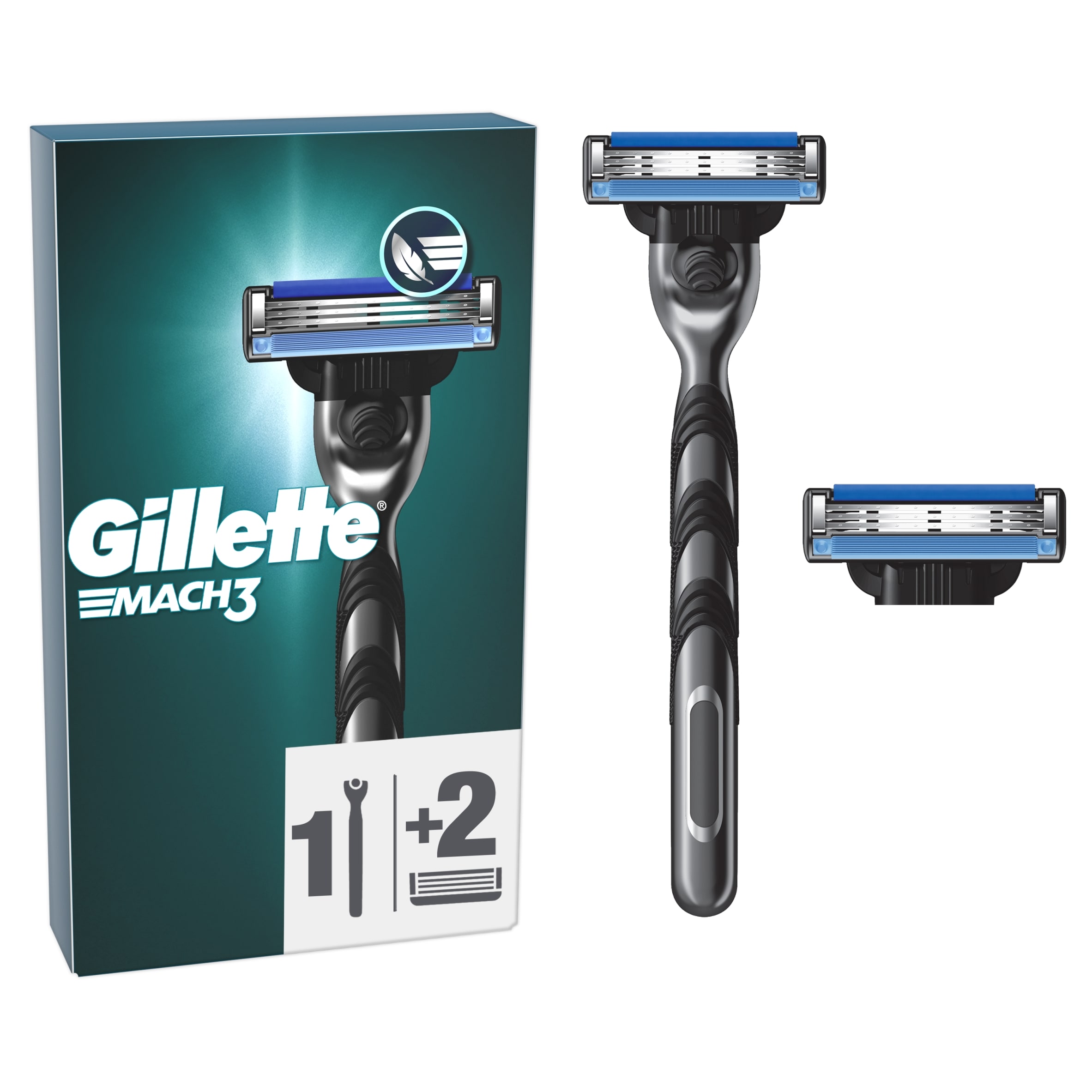 Gillette Mach3 Razor For Men + 2 Blades