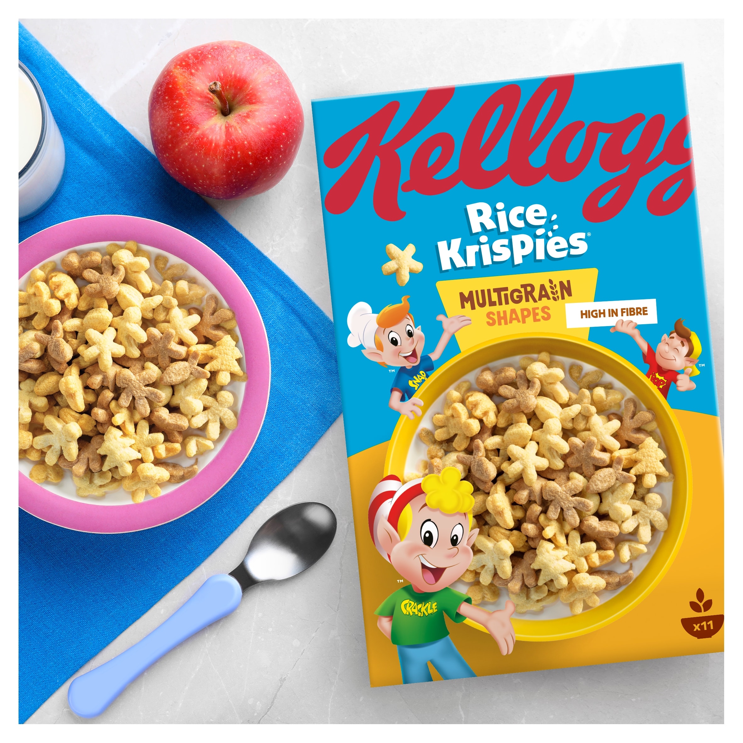 Kellogg's Rice Krispies Multigrain Shapes Breakfast Cereal 350g thumbnail 2