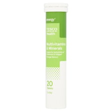 Tesco Health Multivitamins & Minerals Effervescent Tablets - Orange 20s