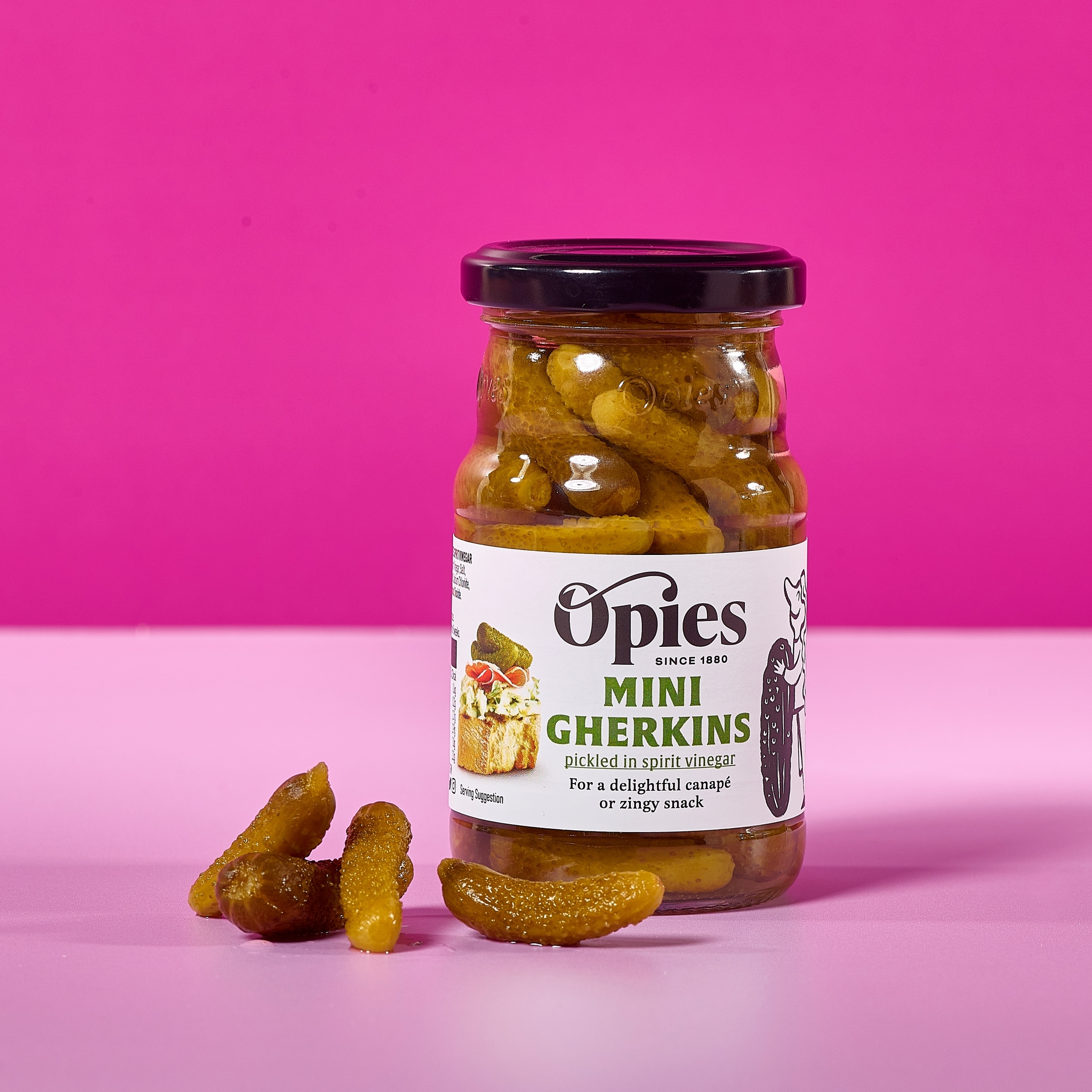 Opies Mini Gherkins 227G thumbnail 2