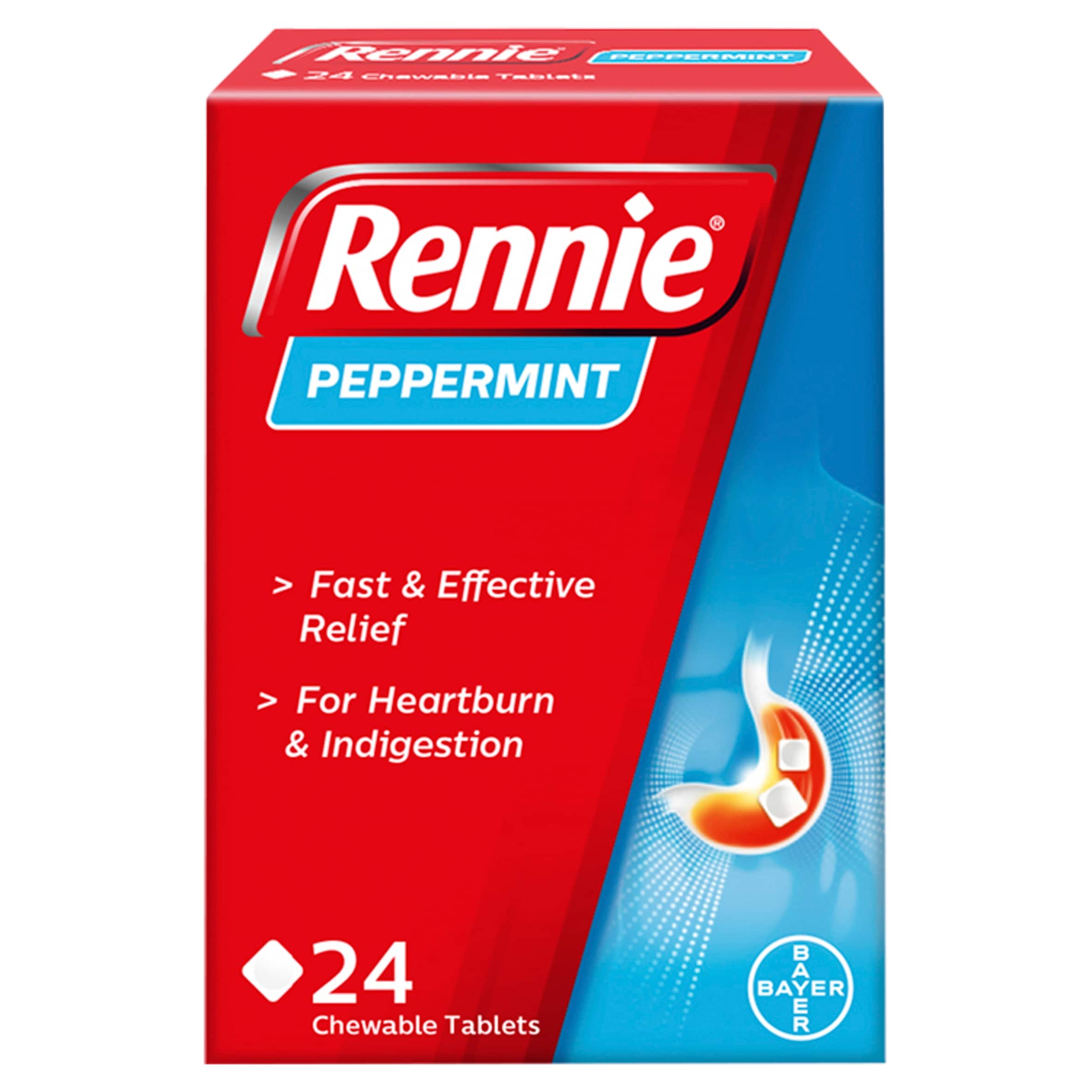 Rennie Peppermint Heartburn & Indigestion Relief Tablets