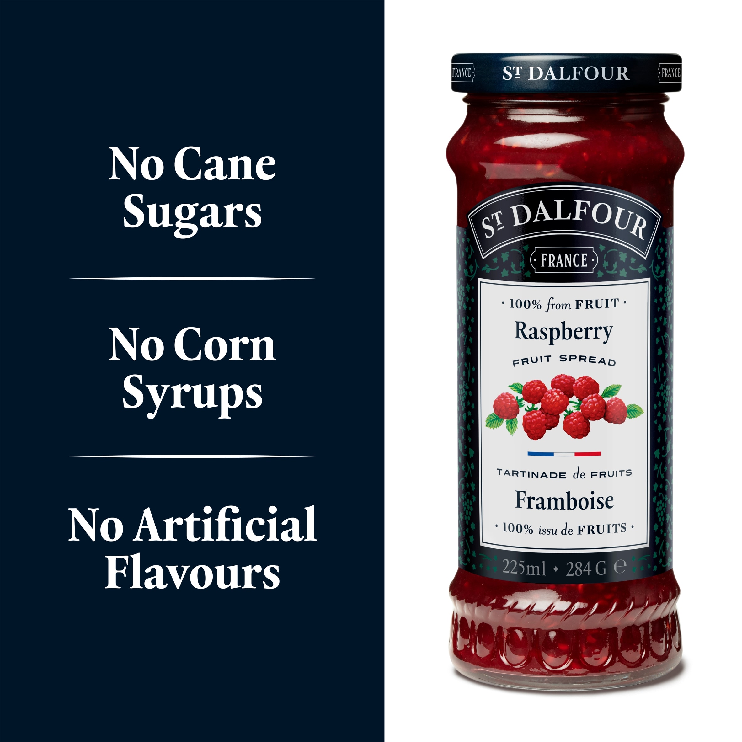 St Dalfour Raspberry Fruit Spread 284G thumbnail 3
