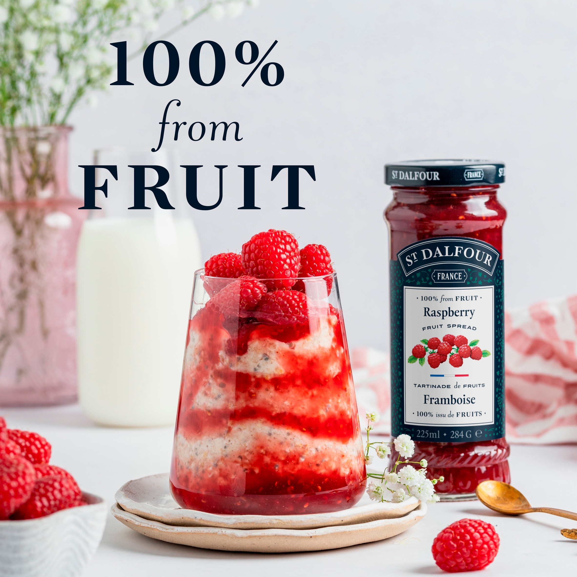 St Dalfour Raspberry Fruit Spread 284G thumbnail 5