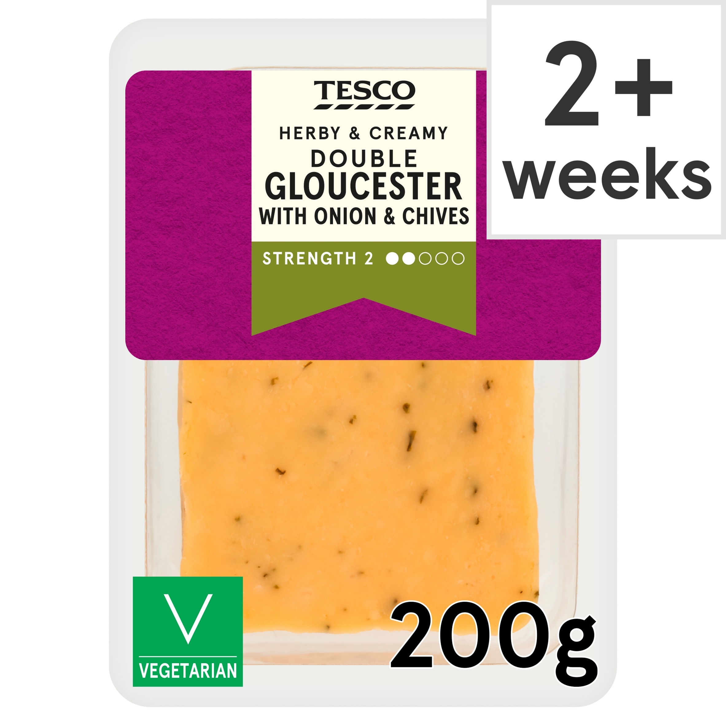 Tesco Double Gloucester Onion & Chives 200G