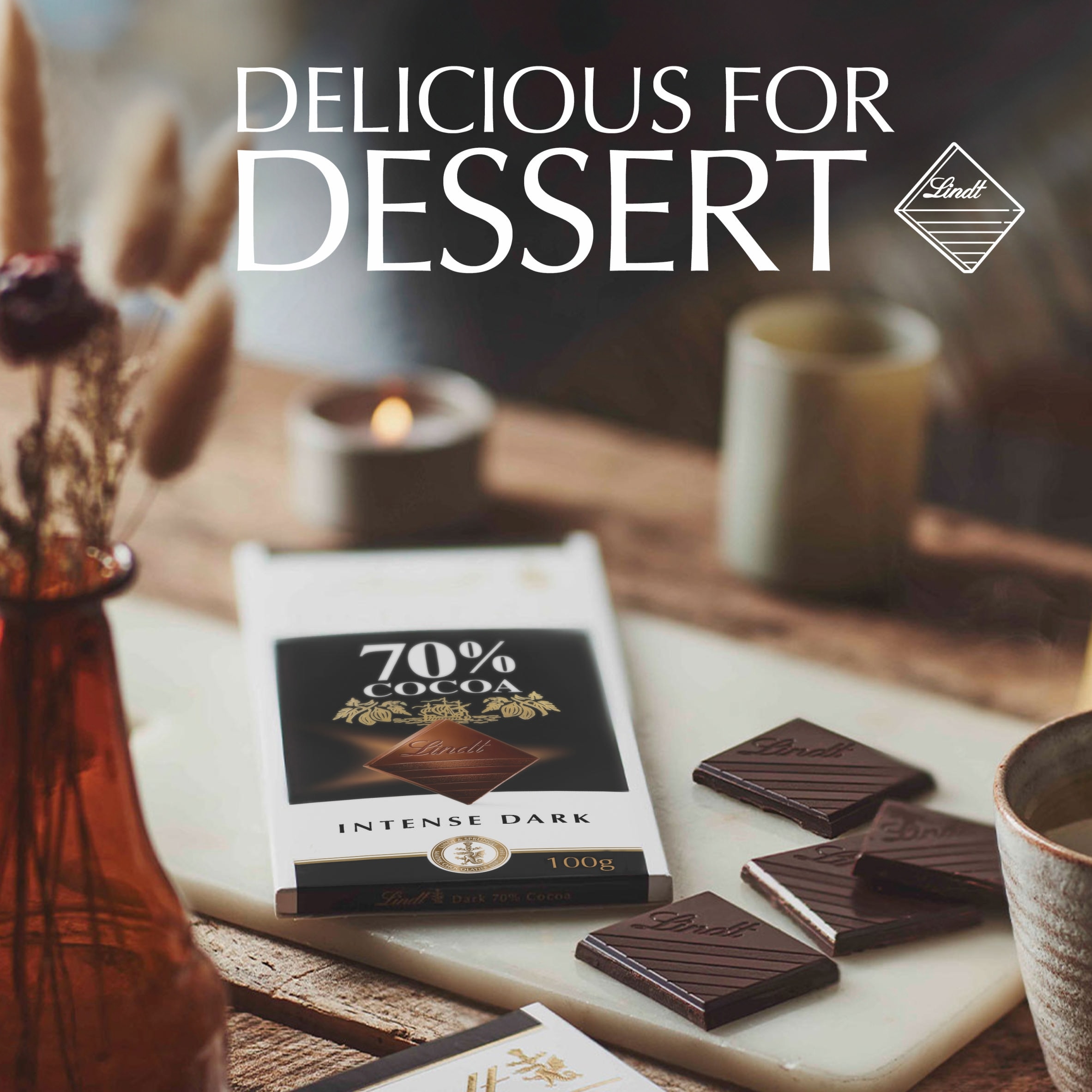 Lindt Excellence Dark Chocolate Bar - 70% Cocoa 100g thumbnail 3