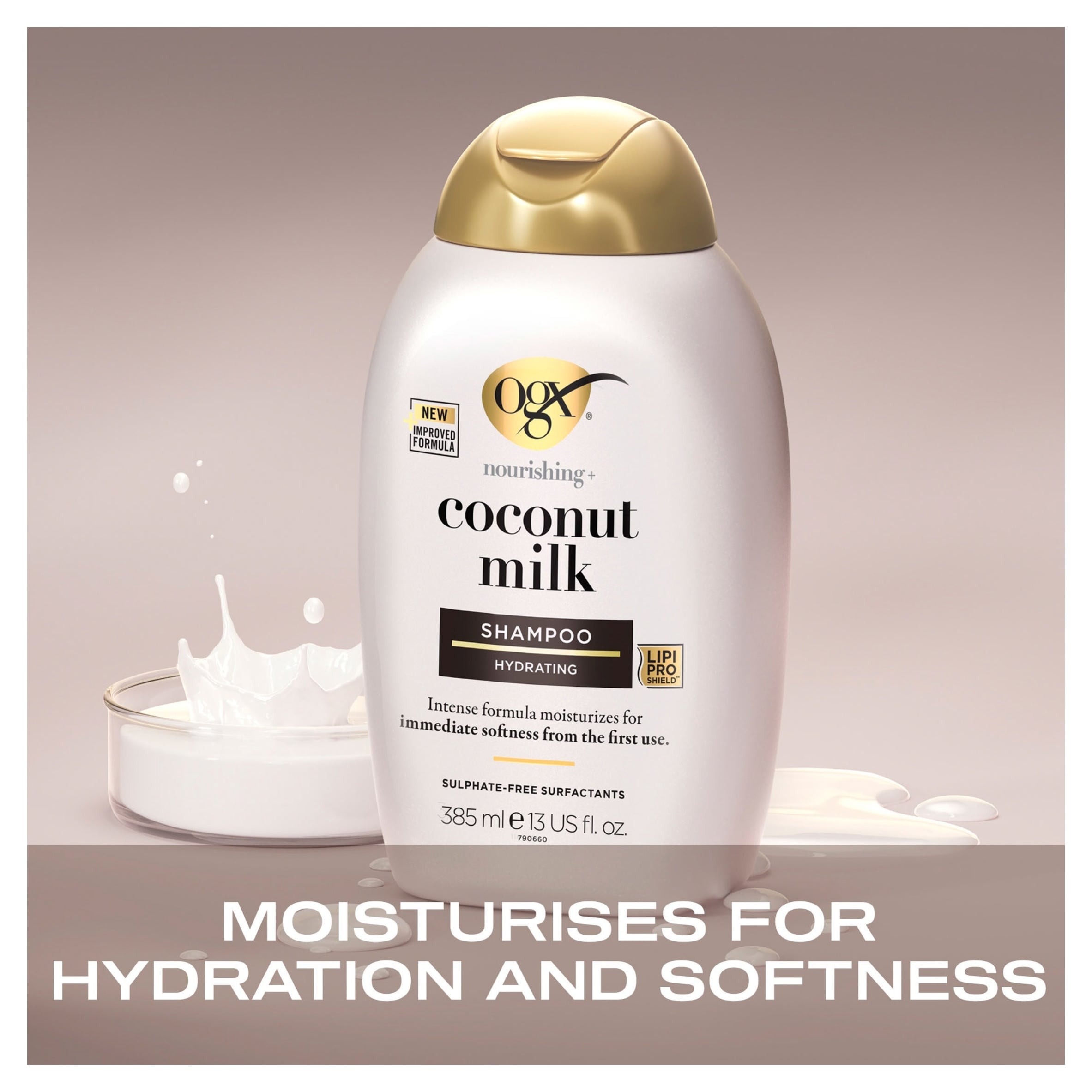 OGX Coconut Milk Shampoo for Dry and Damaged Hair 385ml thumbnail 3