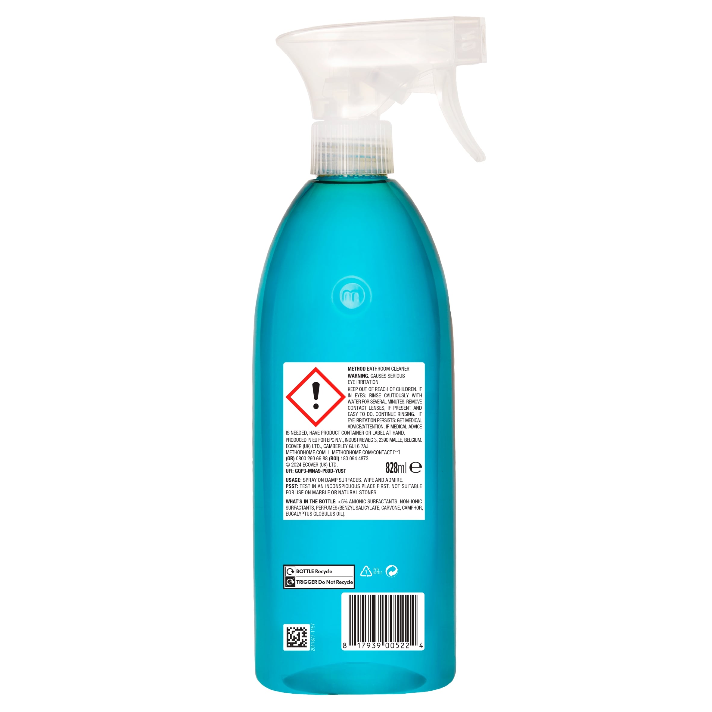 Method Bathroom Cleaner Eucalyptus & Mint 828Ml thumbnail 2