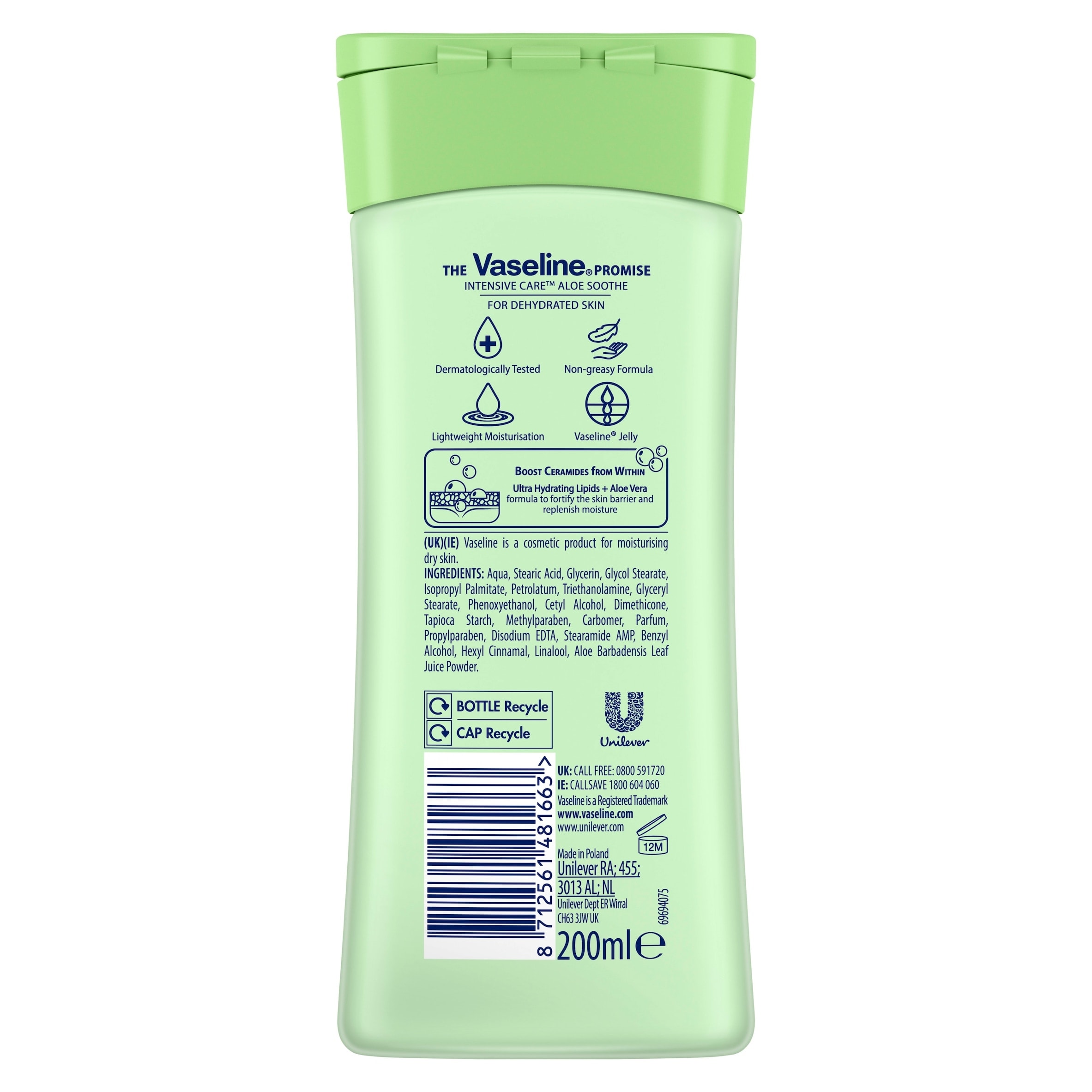Vaseline Intensive Care Aloe Lotion200ml thumbnail 2
