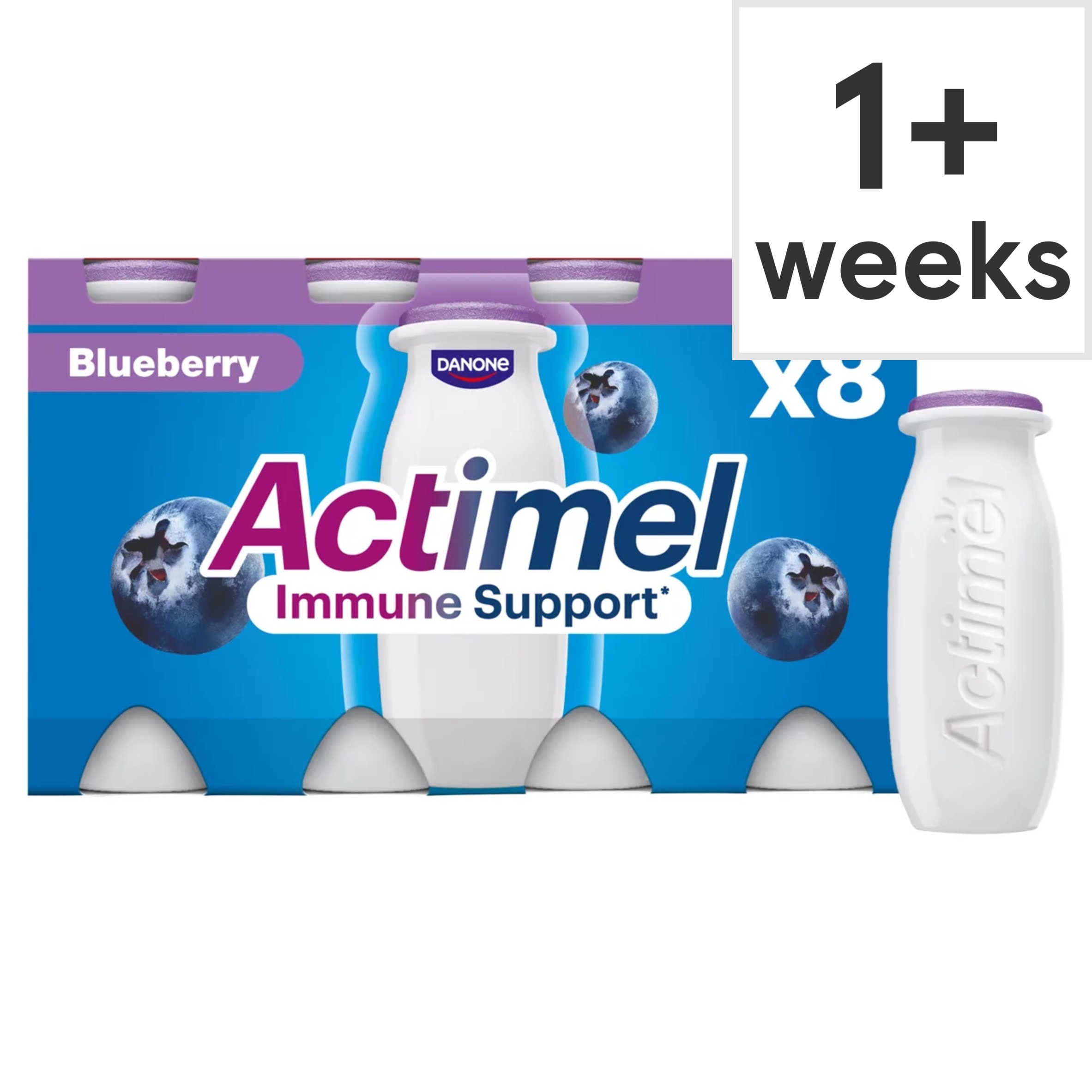 Actimel Blueberry Immunity Live Yoghurt Drink Multipack 8X100g