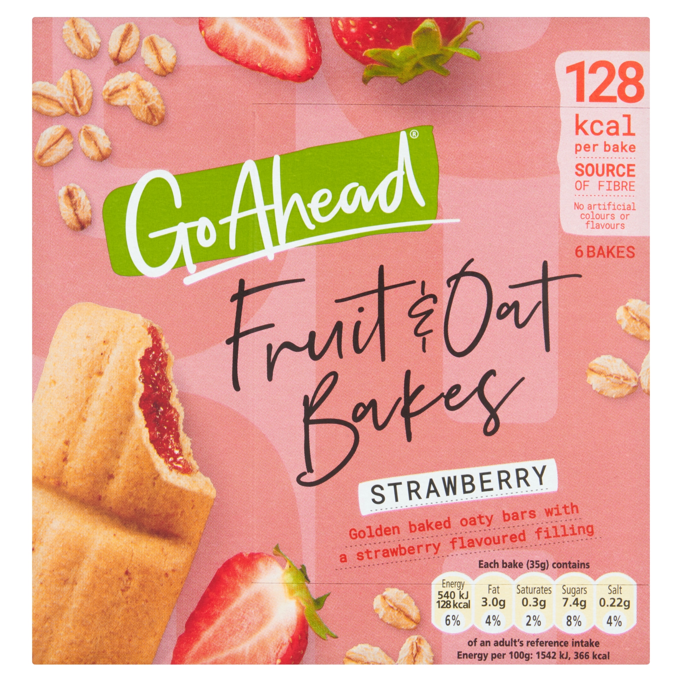 Go Ahead 6 Fruit & Oat Bakes Strawberry 210g