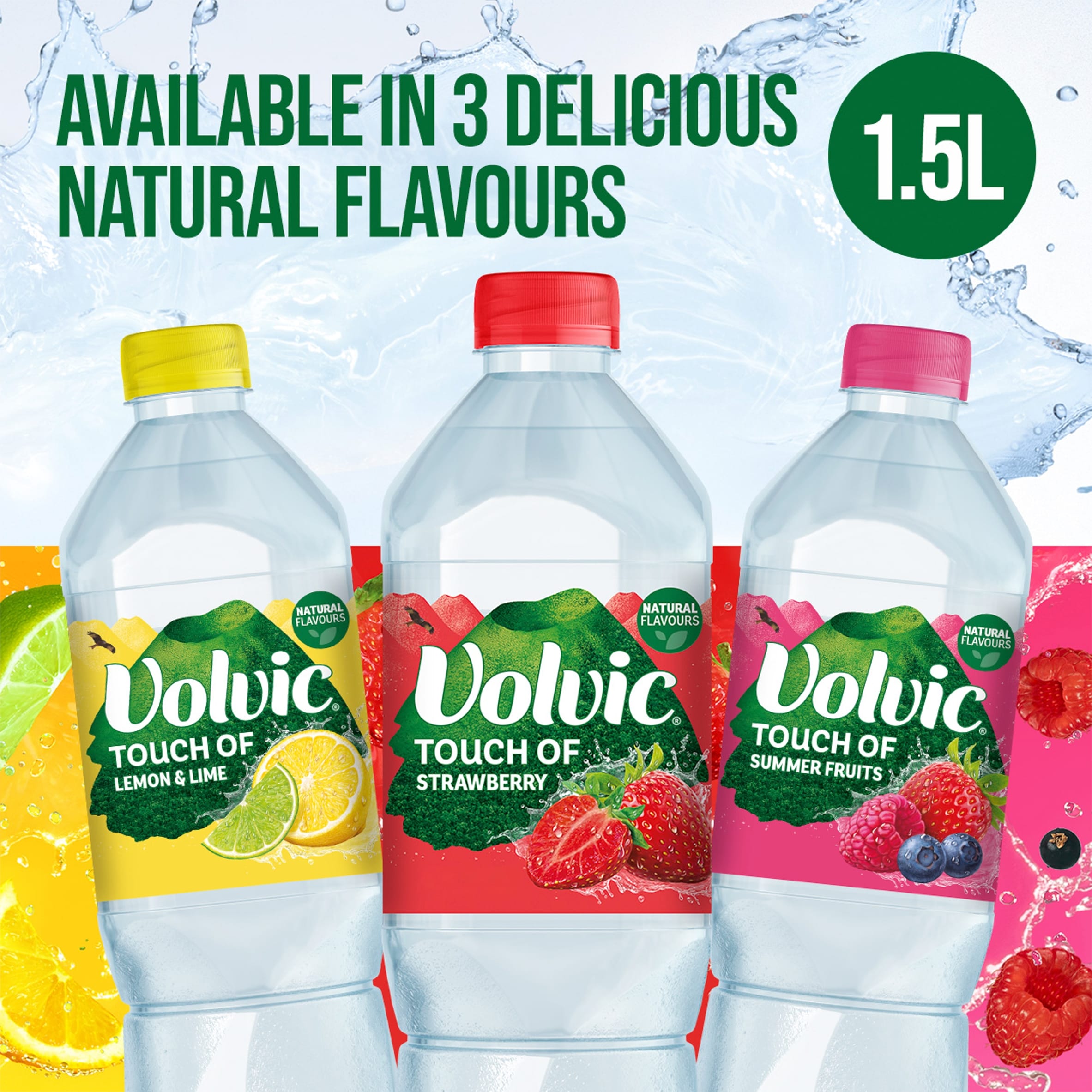 Volvic Touch of Fruit Strawberry Still Flavoured Water 1.5L thumbnail 4