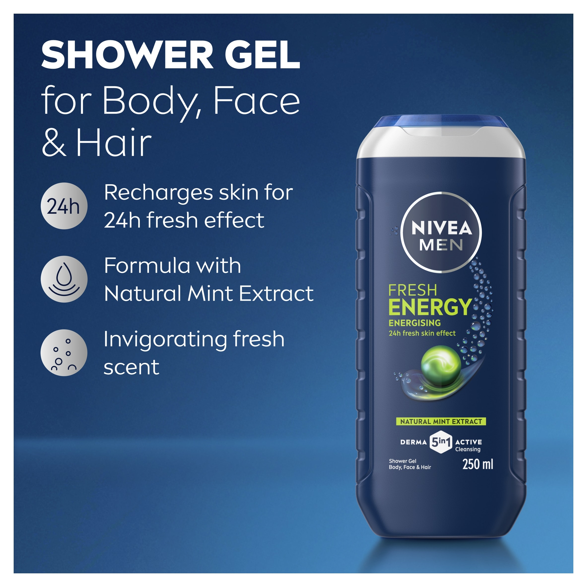 NIVEA MEN Energy Mint Extract Shower Gel 250ml thumbnail 5