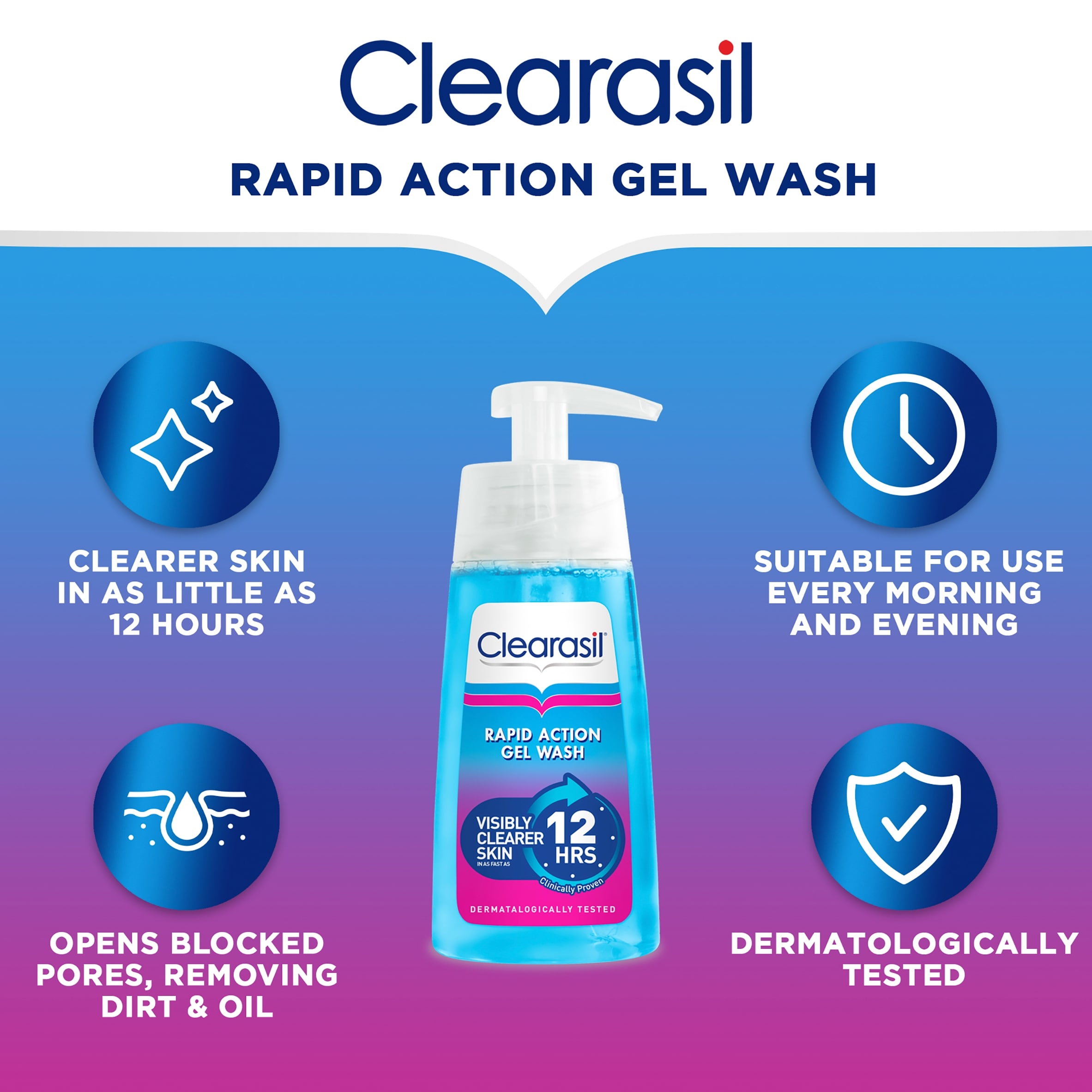 Clearasil Ultra Rapid Action Gel Wash 150Ml thumbnail 4