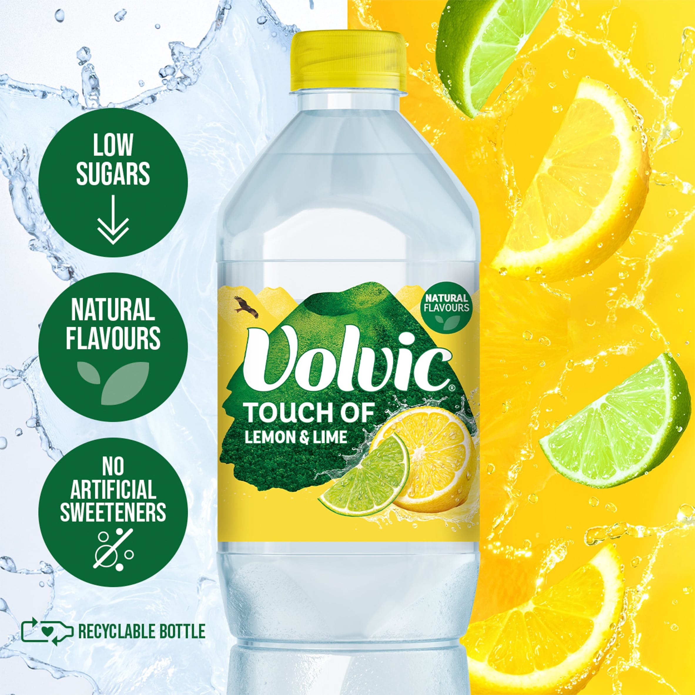 Volvic Touch of Fruit Lemon & Lime Still Flavoured Water 1.5L thumbnail 2
