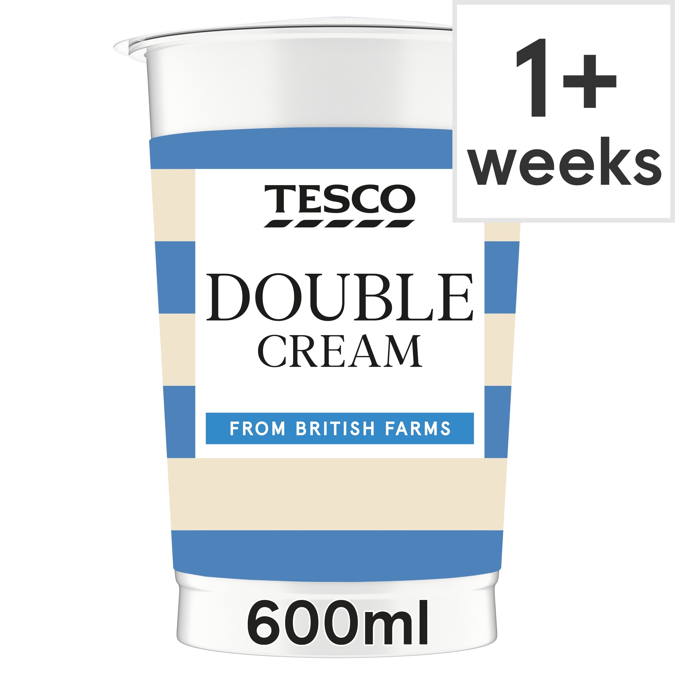Tesco British Double Cream 600Ml
